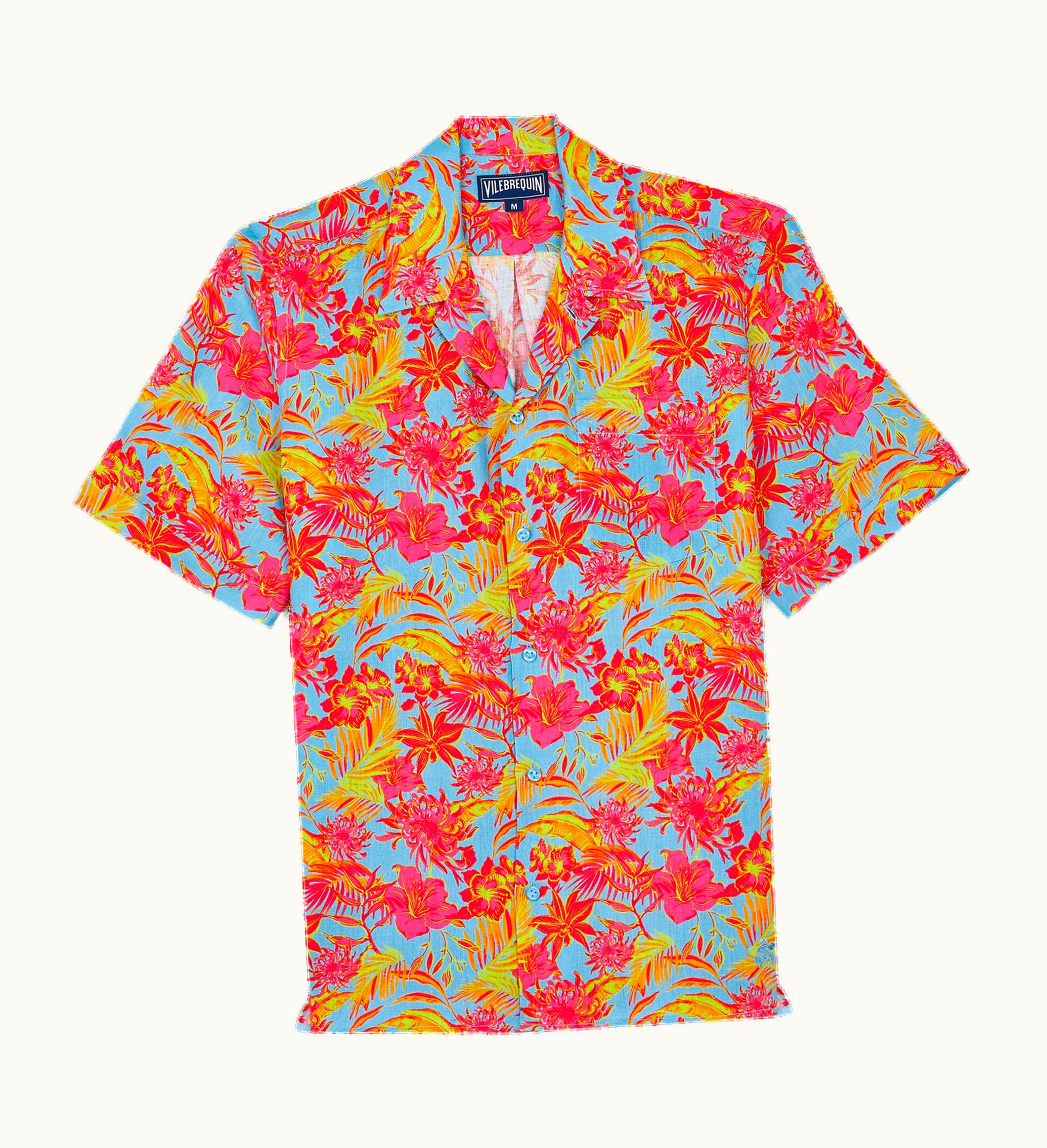 Vilebrequin Vilebrequin Men Bowling Linen Shirt Tahiti Flowers