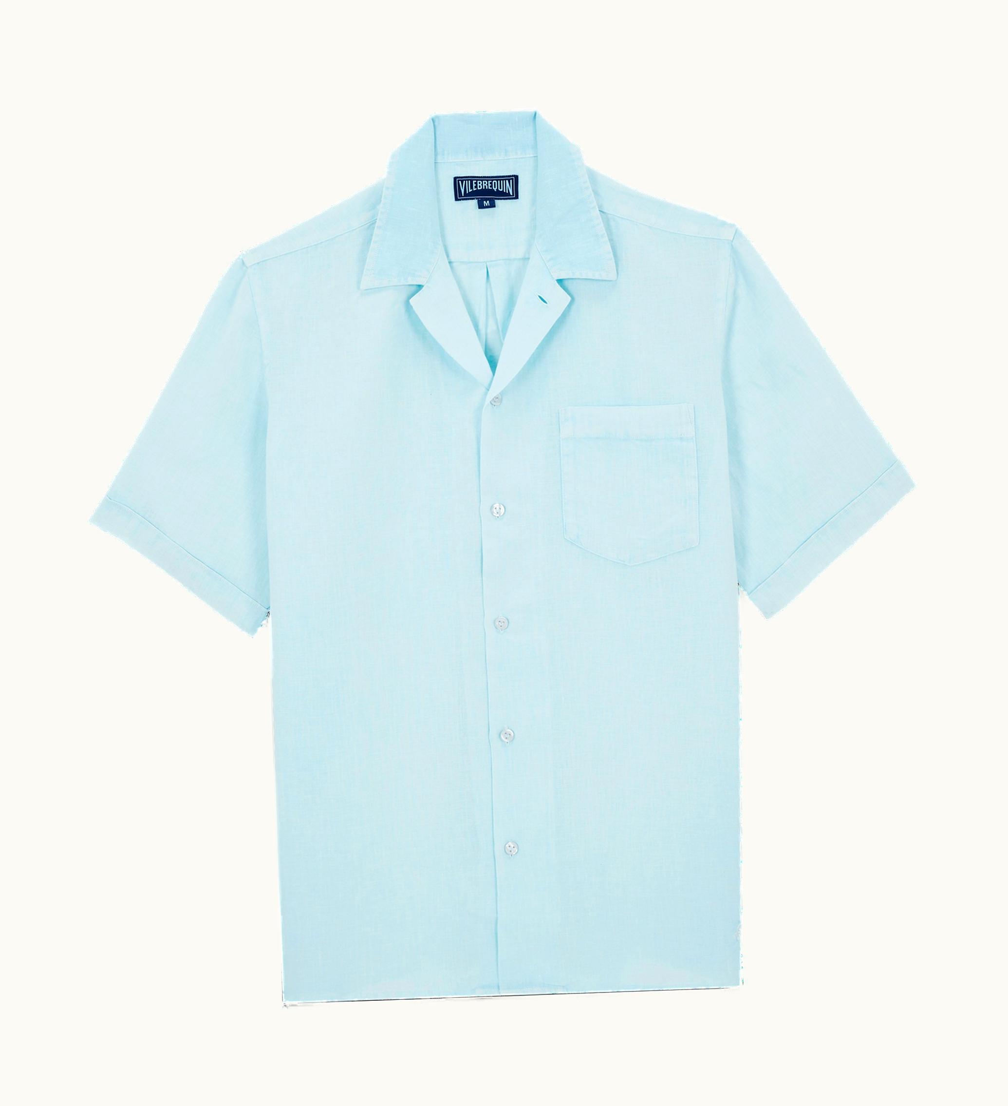 Vilebrequin Vilebrequin Men Bowling Linen Shirt Mineral Dye