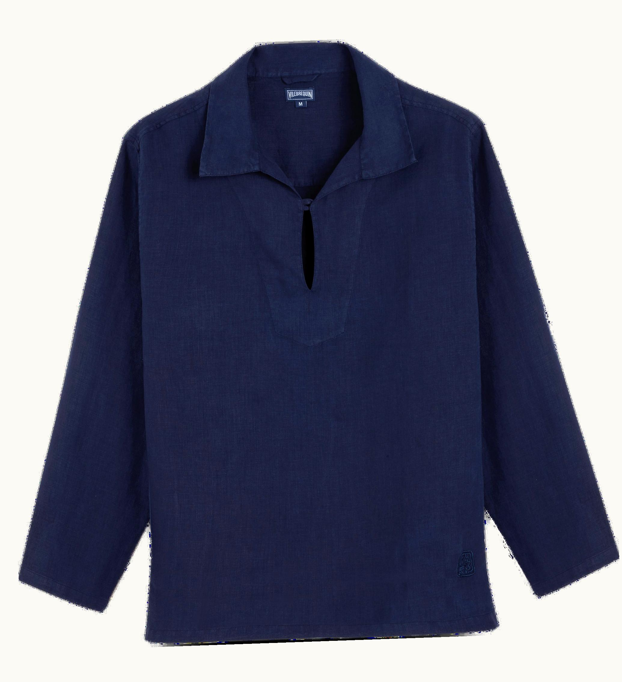 Vilebrequin Unisex Linen Peajacket Solid- Vilebrequin X Ines De La Fressange Navy / Blue