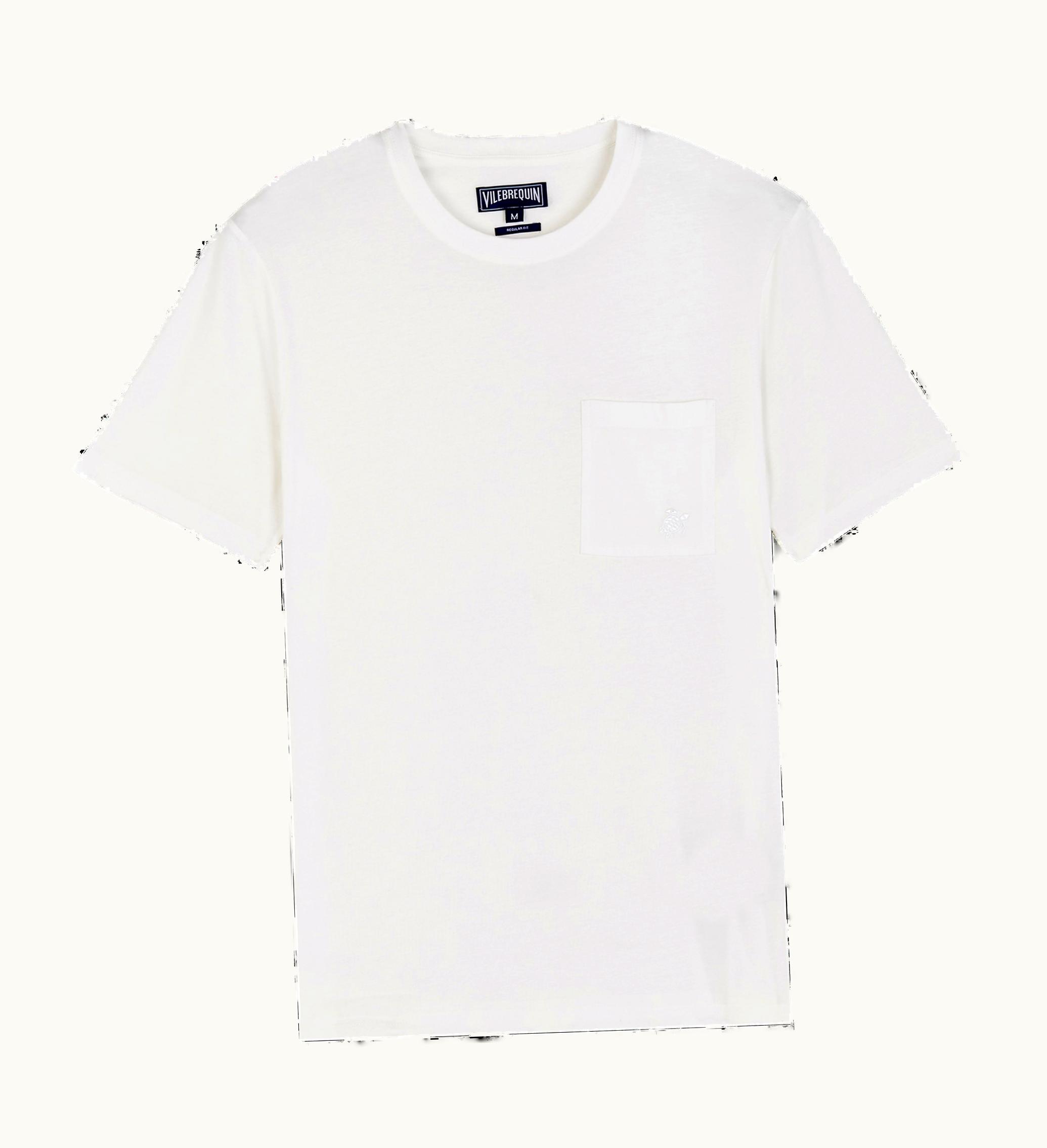 Vilebrequin Vilebrequin Men Organic Cotton T-Shirt Solid Chalk / Beige