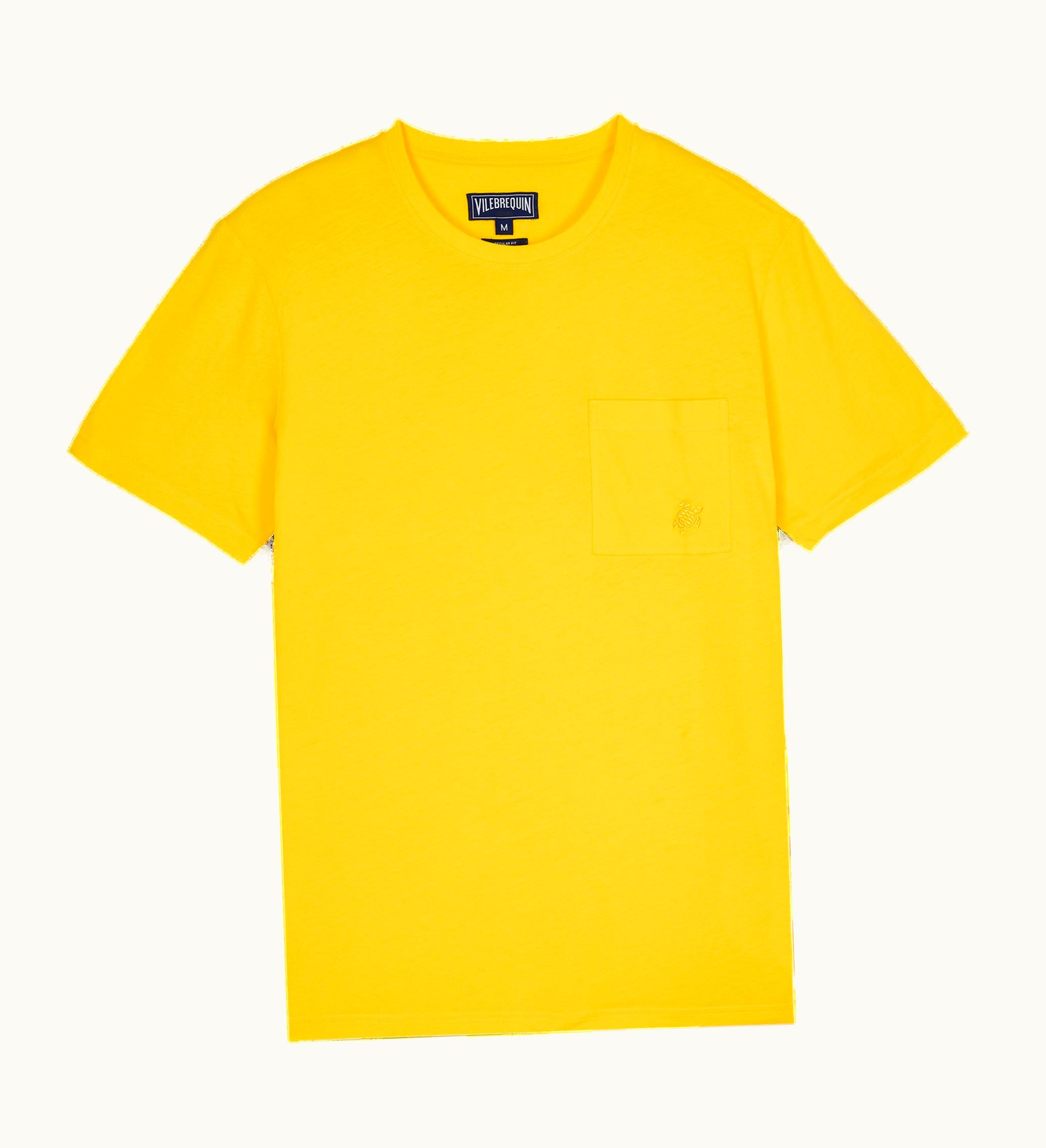 Vilebrequin Vilebrequin Men Organic Cotton T-Shirt Solid Sun / Yellow