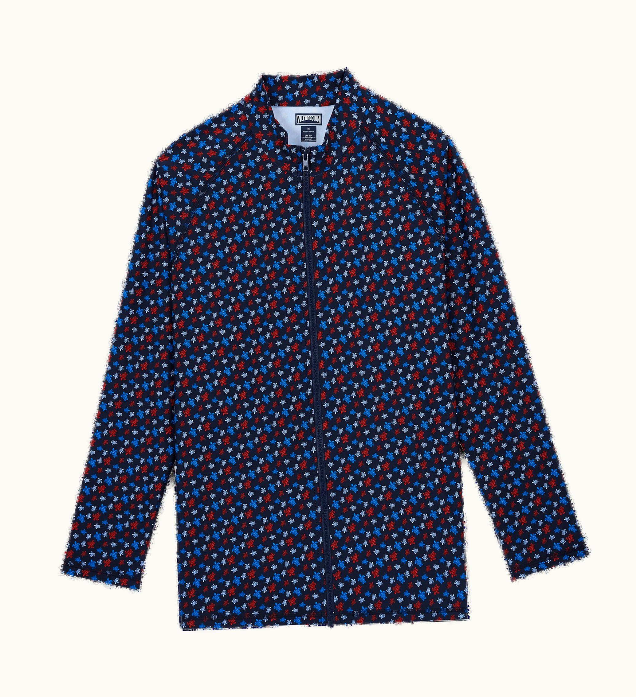 Vilebrequin Vilebrequin Men Zipped Long Sleeves Rashguard Micro Ronde Des Tortues