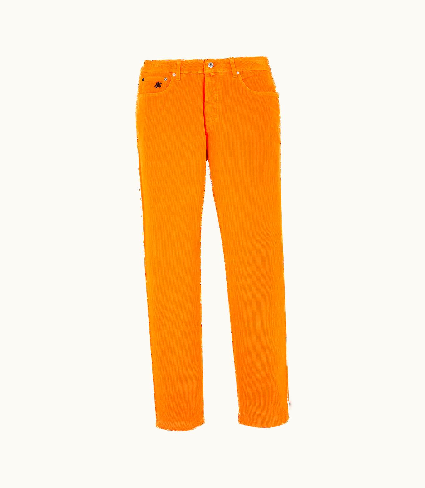 Vilebrequin Vilebrequin Men 5-Pockets Corduroy Pants 1500 Lines Carrot / Orange