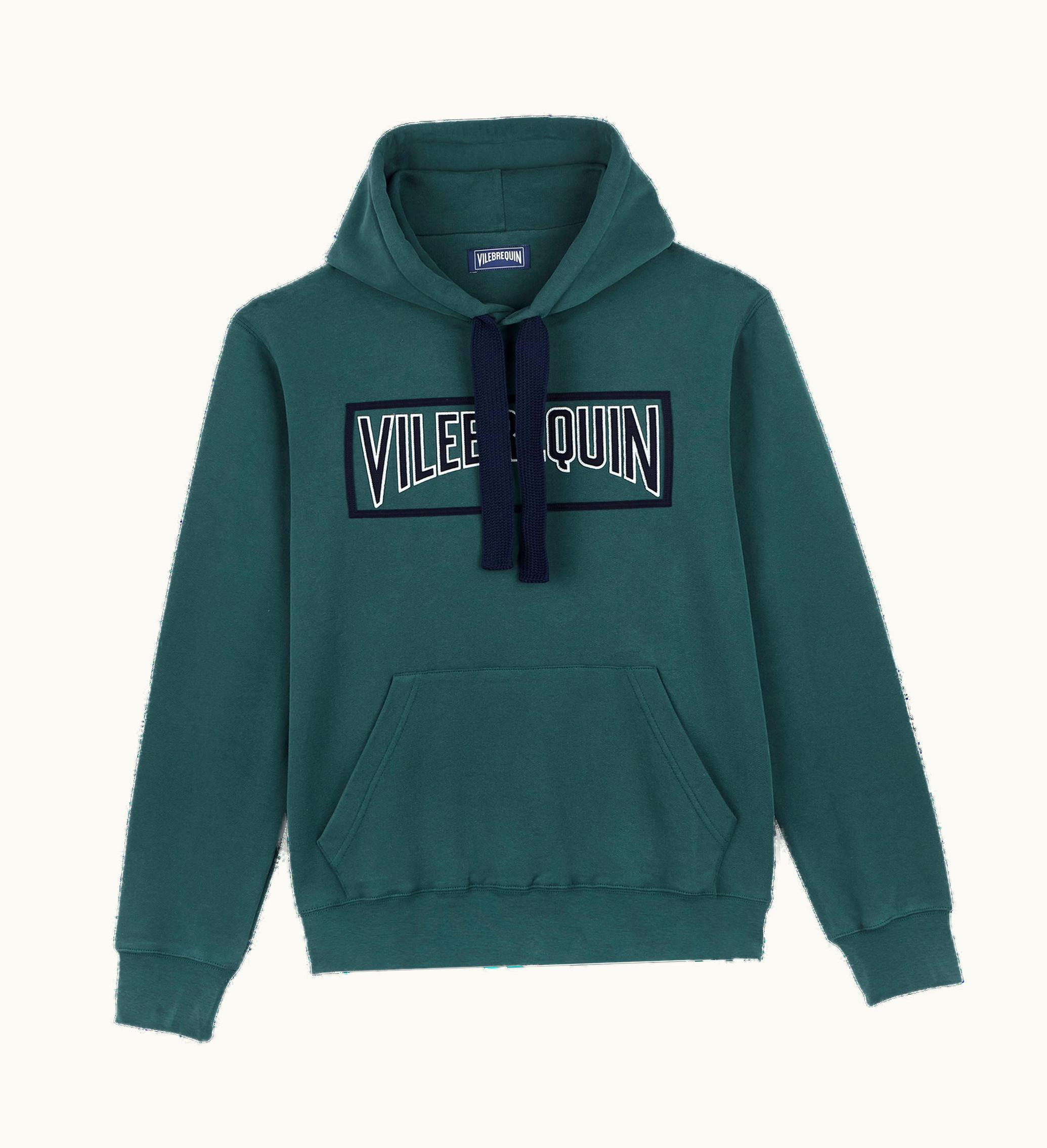 Vilebrequin Vilebrequin Men Cotton Hoodie Sweatshirt Solid Pine / Green