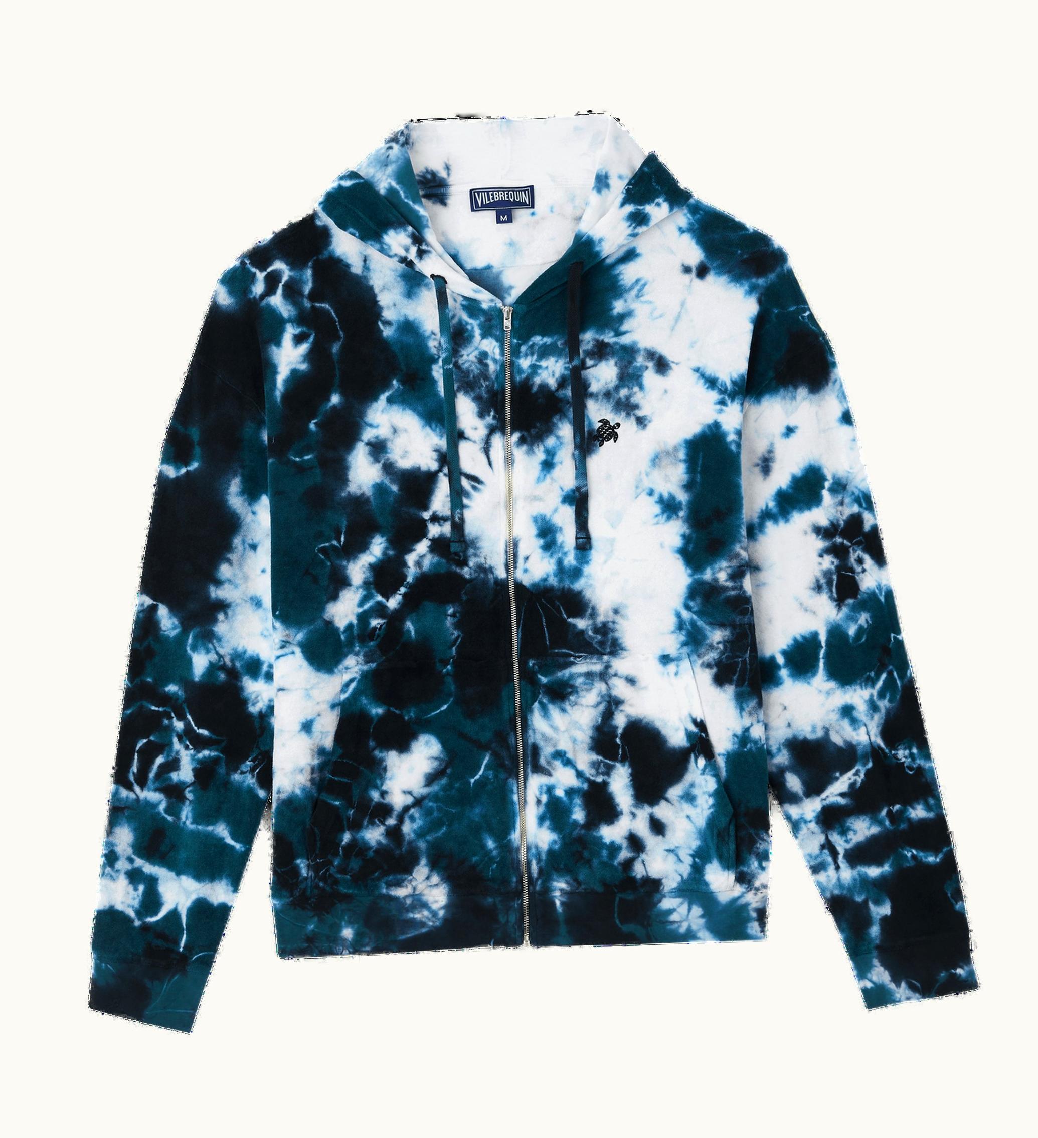 Vilebrequin Vilebrequin Men Terry Full Zip Hooded Sweatshirt Rough Ocean Tie & Dye