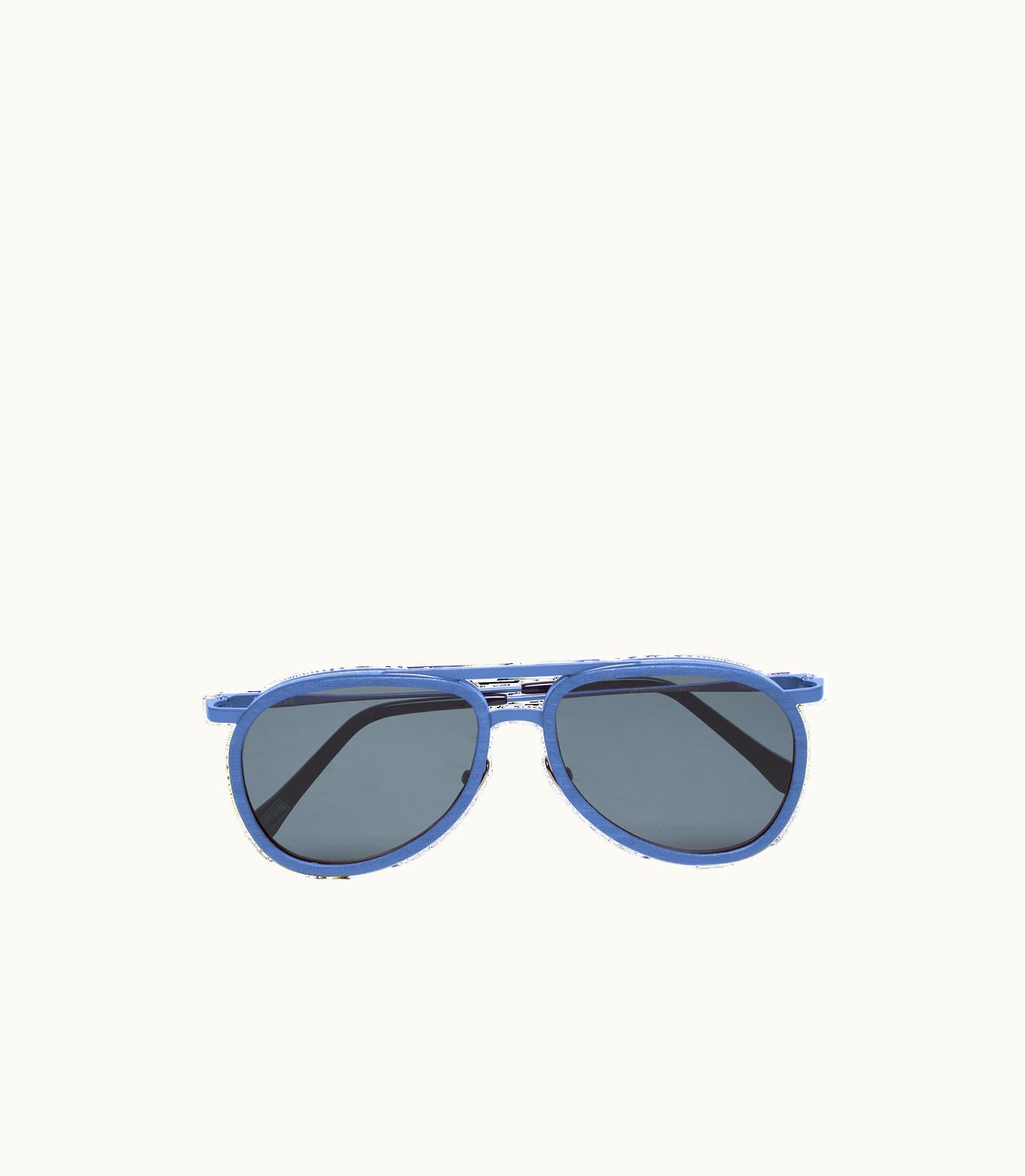 Vilebrequin Vilebrequin Unisex Wood Sunglasses Solid - Vbq X Shelter Storm / Blue