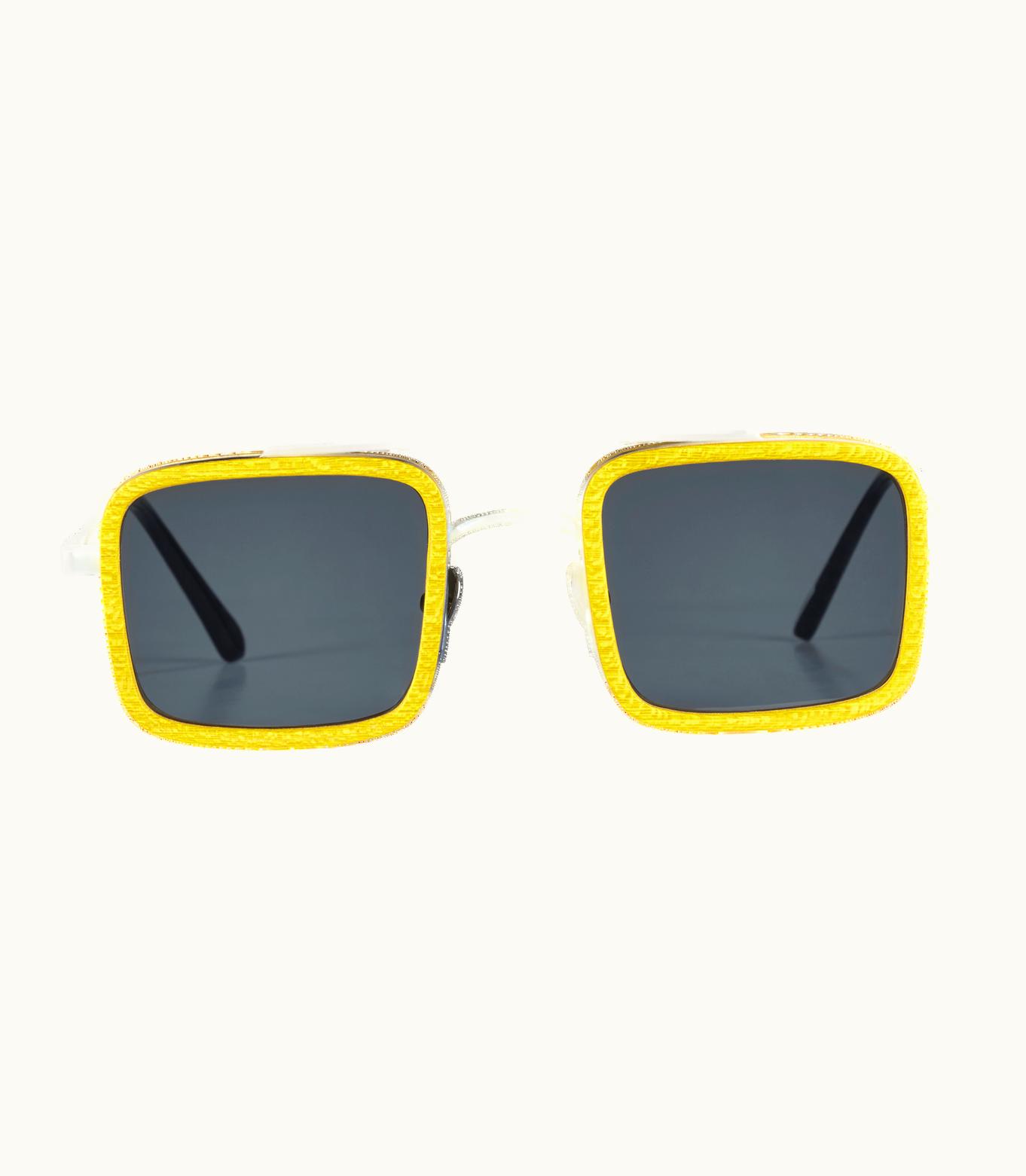 Vilebrequin Vilebrequin White Tulipwood Men Sunglasses - Vbq X Shelter Sunflower / Yellow