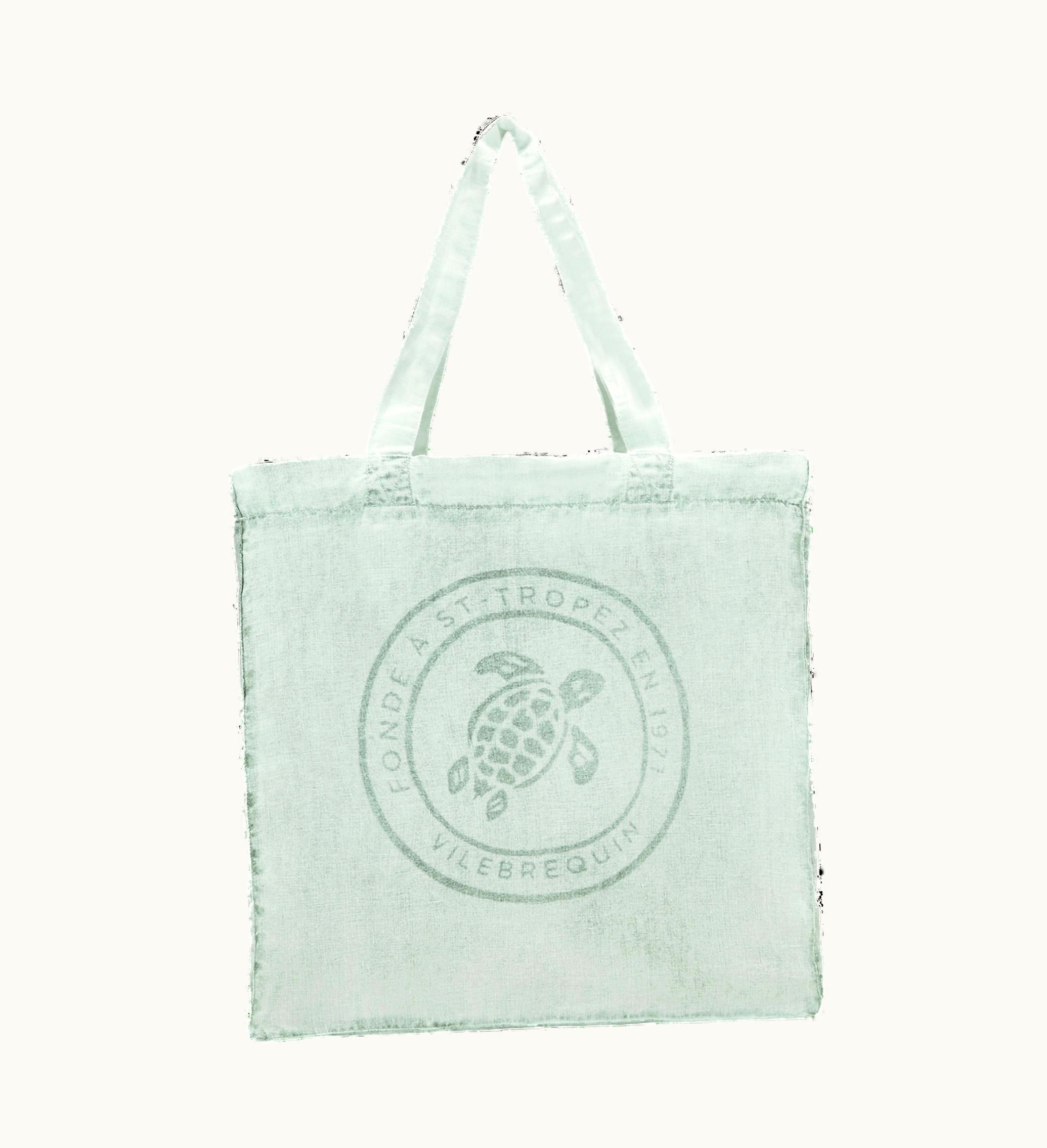 Vilebrequin Vilebrequin Linen Turtle Unisex Tote Bag Mineral Dye