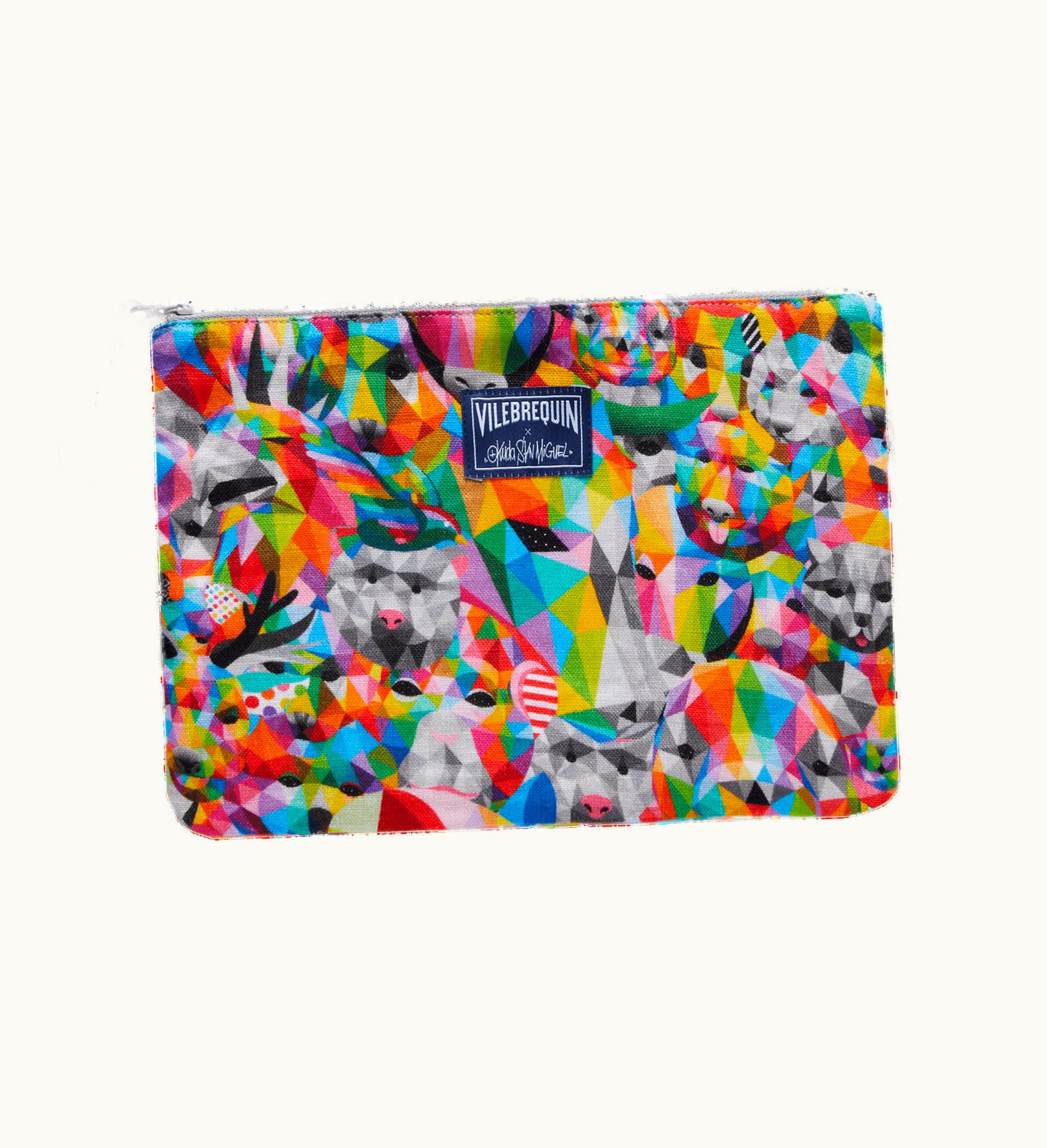 Vilebrequin Linen Beach Pouch Animals - Vilebrequin X Okuda San Miguel