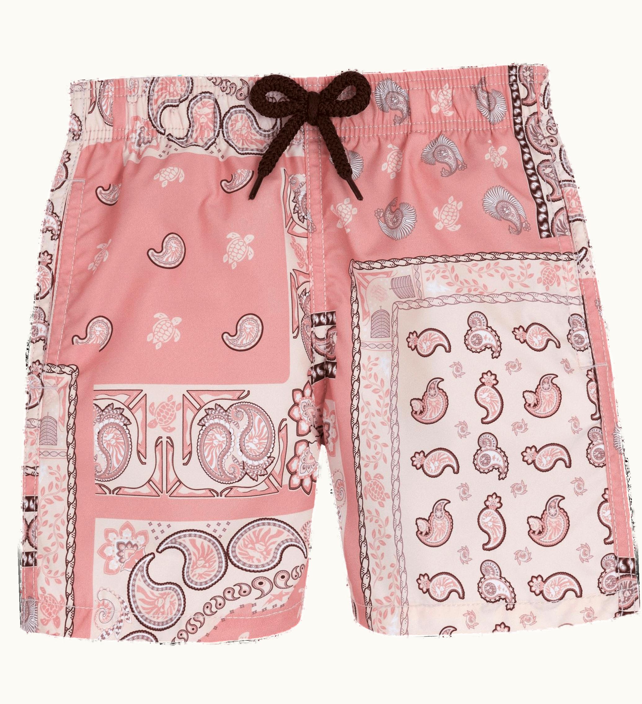 Vilebrequin Boys Swim Shorts Bandana - Vilebrequin X Bape® Black Candy / Pink