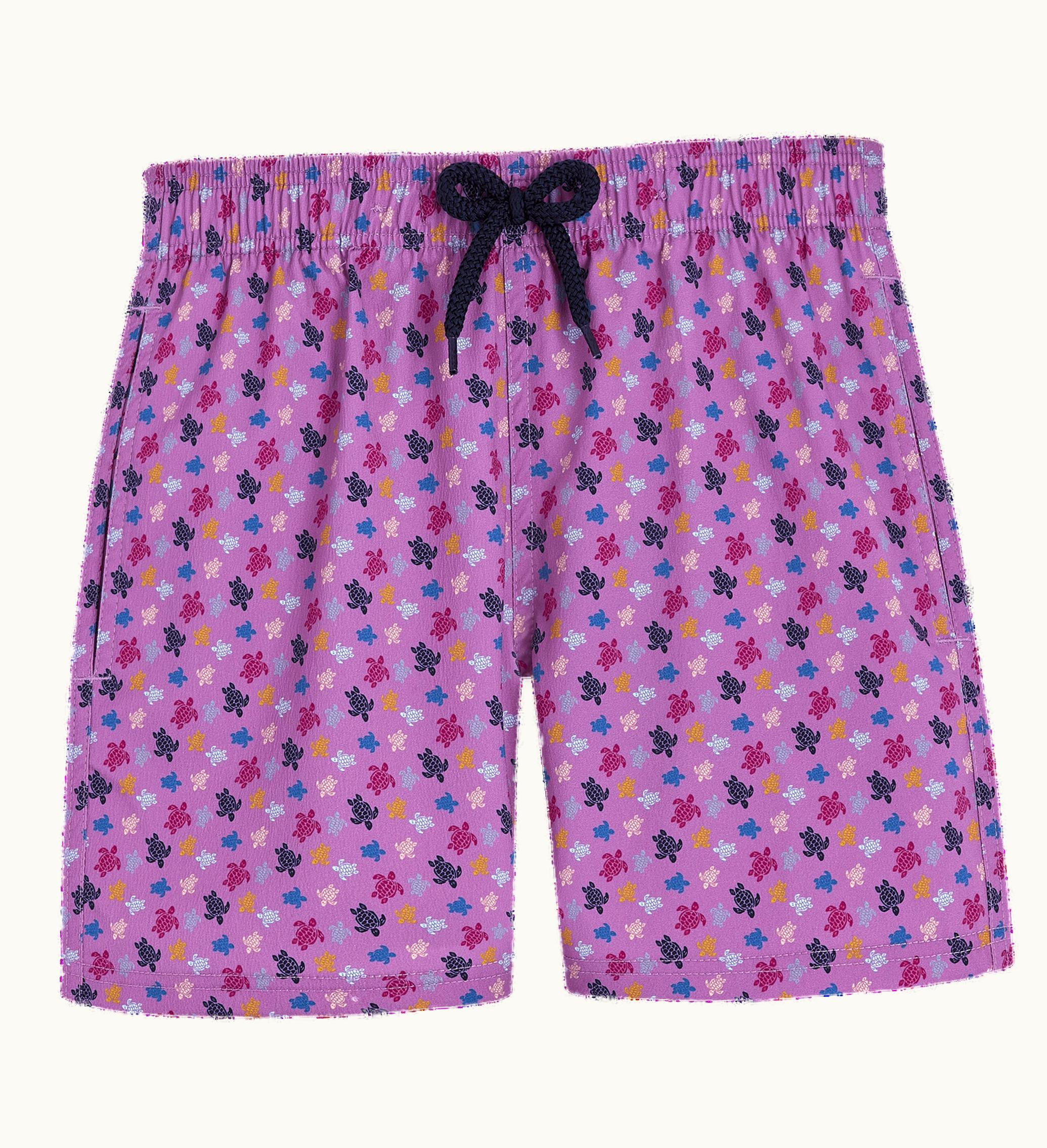 Vilebrequin Vilebrequin Boys Stretch Swim Shorts Micro Ronde Des Tortues Rainbow Glycine / Purple