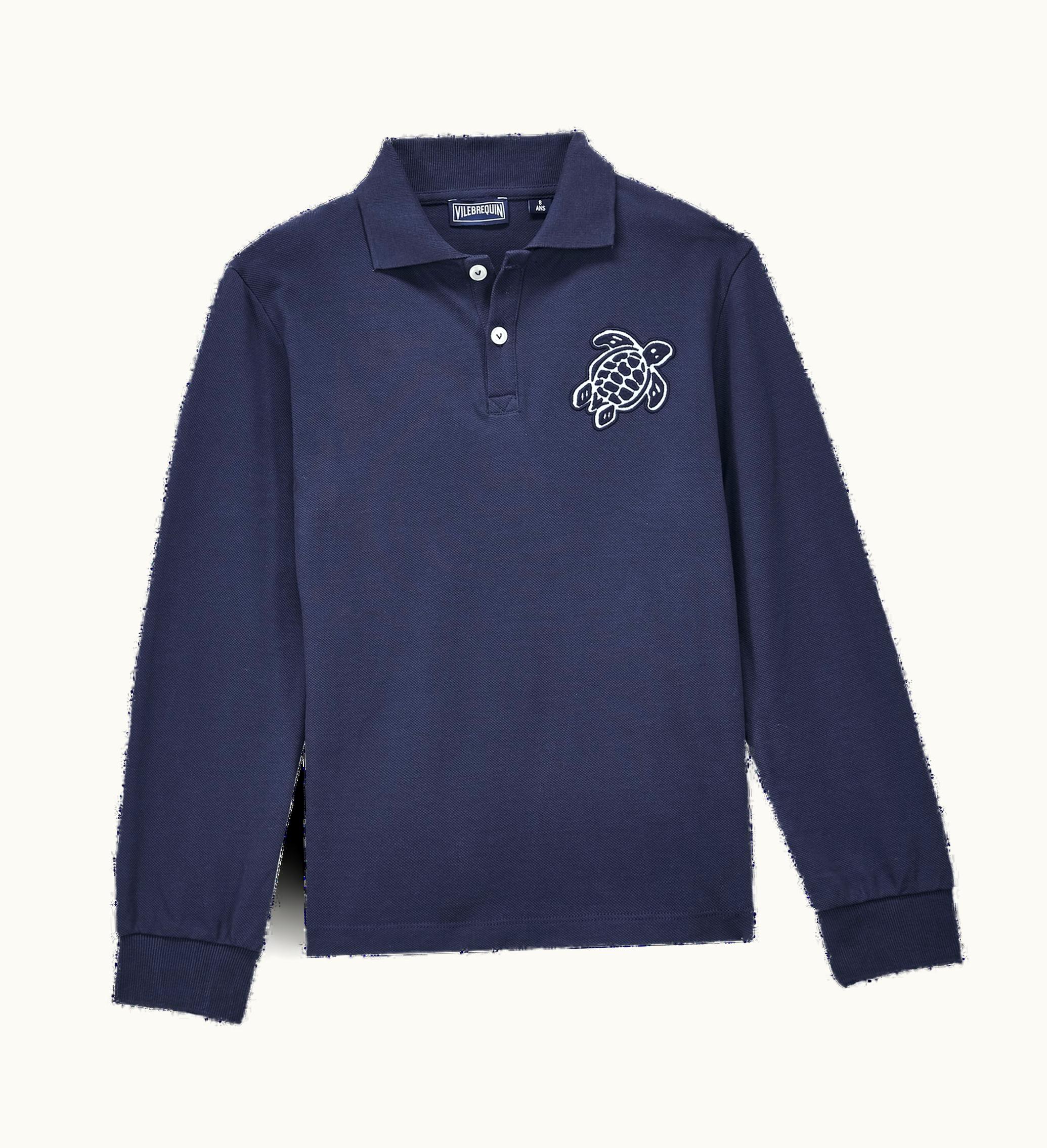 Vilebrequin Vilebrequin Boys Cotton Polo Turtle Patch Navy / Blue