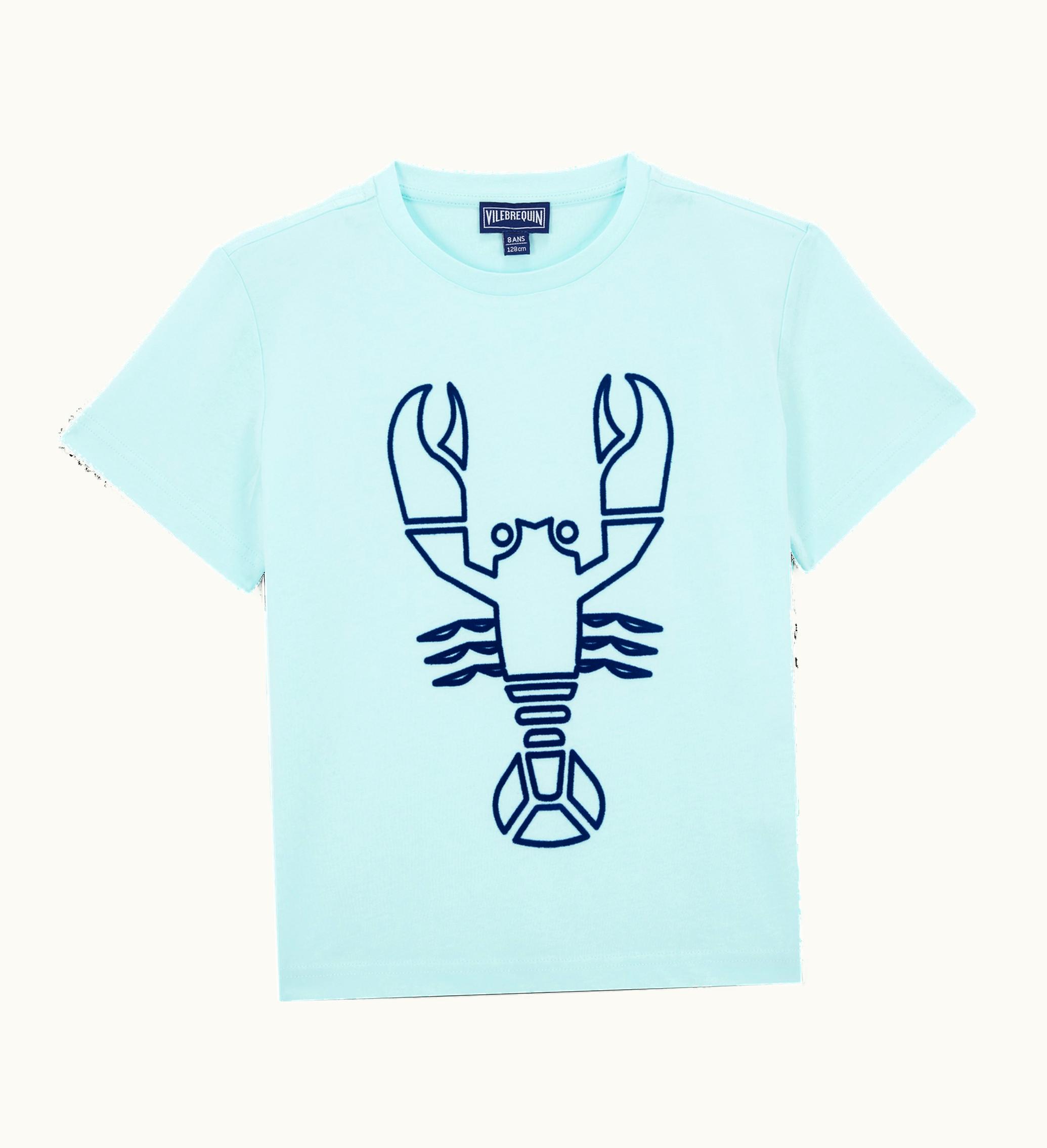 Vilebrequin Vilebrequin Boys Organic Cotton T-Shirt Placed Flocked Lobster