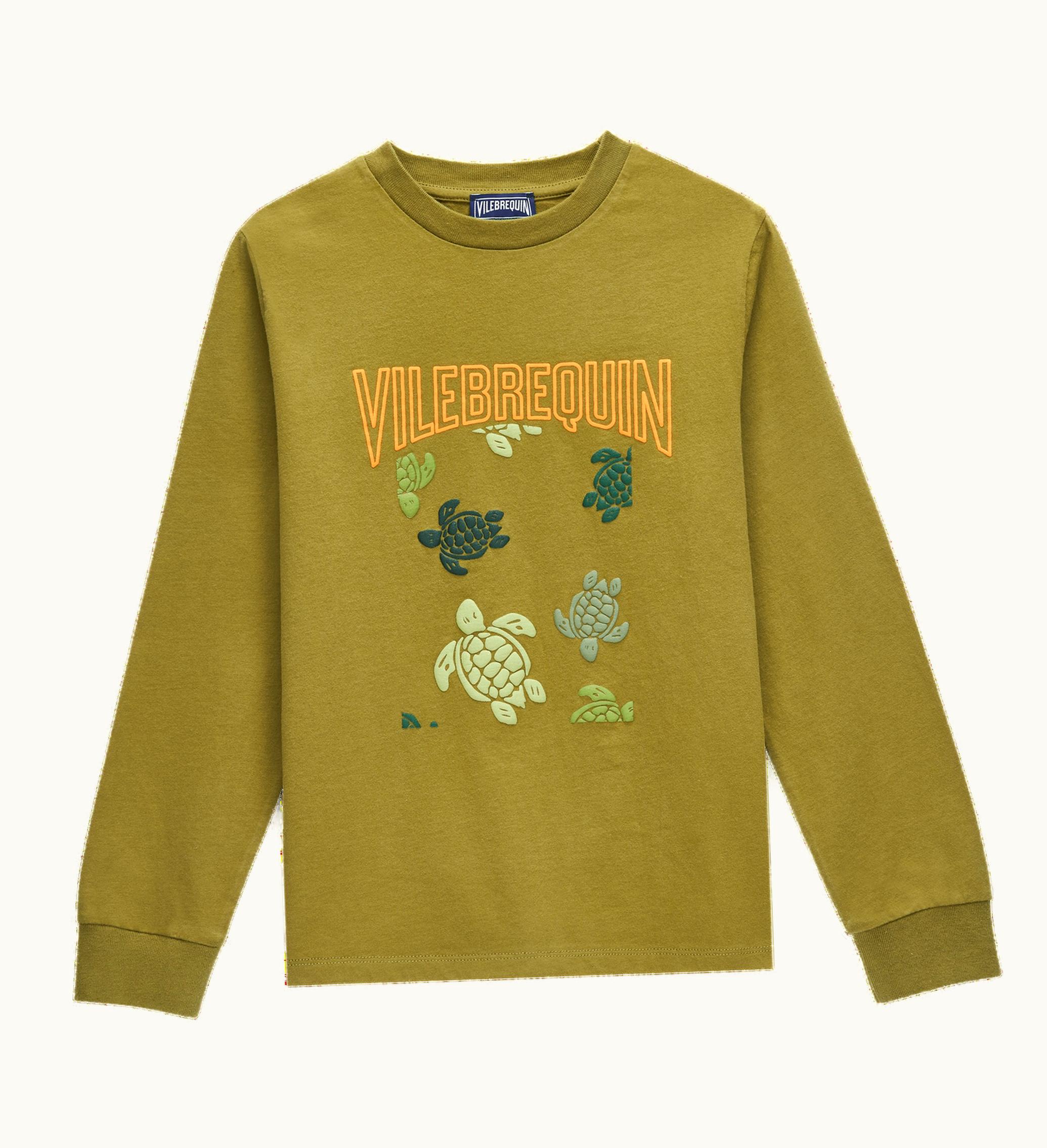 Vilebrequin Vilebrequin Boys Cotton T-Shirt Ronde Des Tortues Camo Khaki / Green
