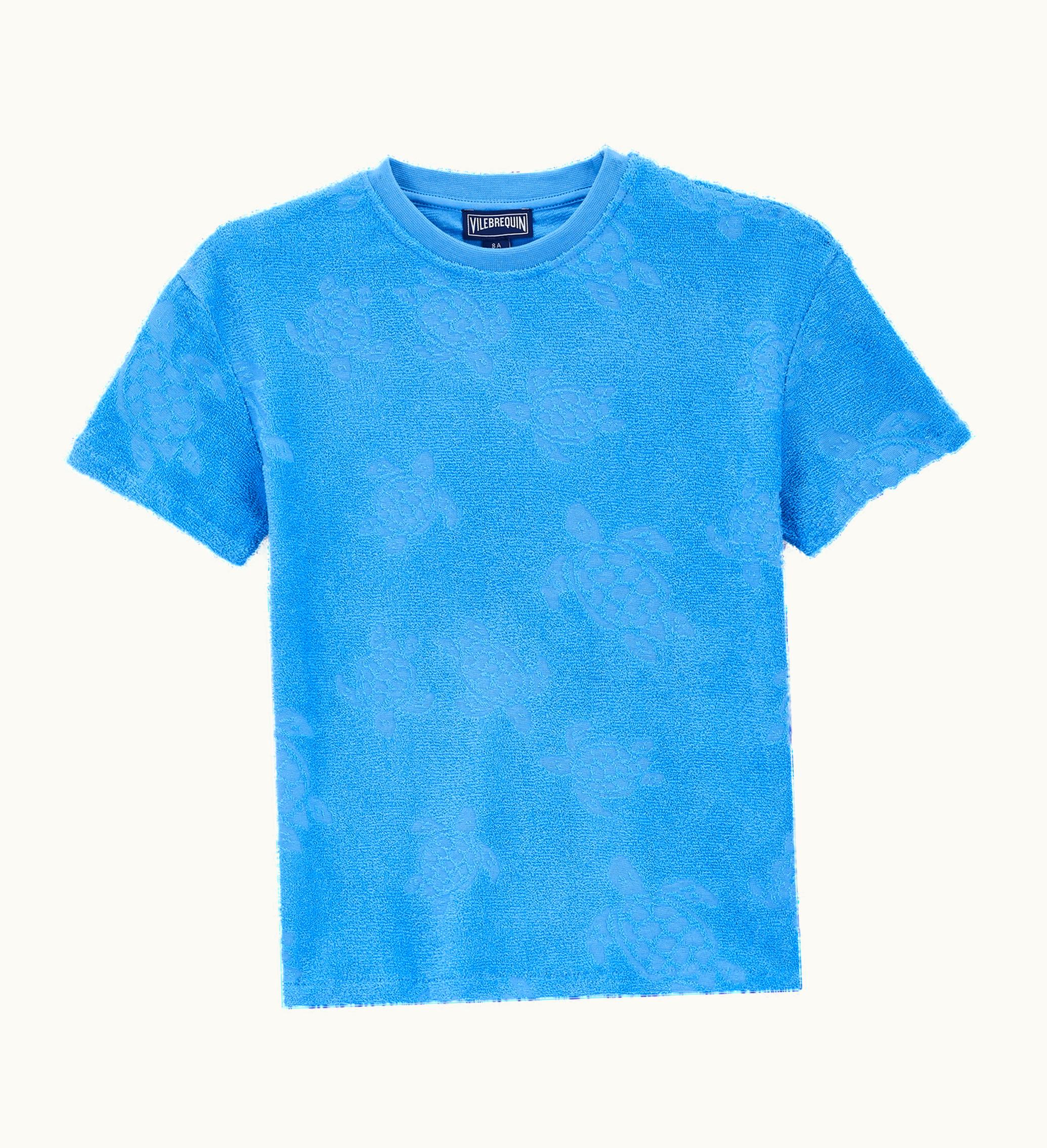 Vilebrequin Vilebrequin Kids Roundneck Terry T-Shirt Ronde Des Tortues Ocean / Blue