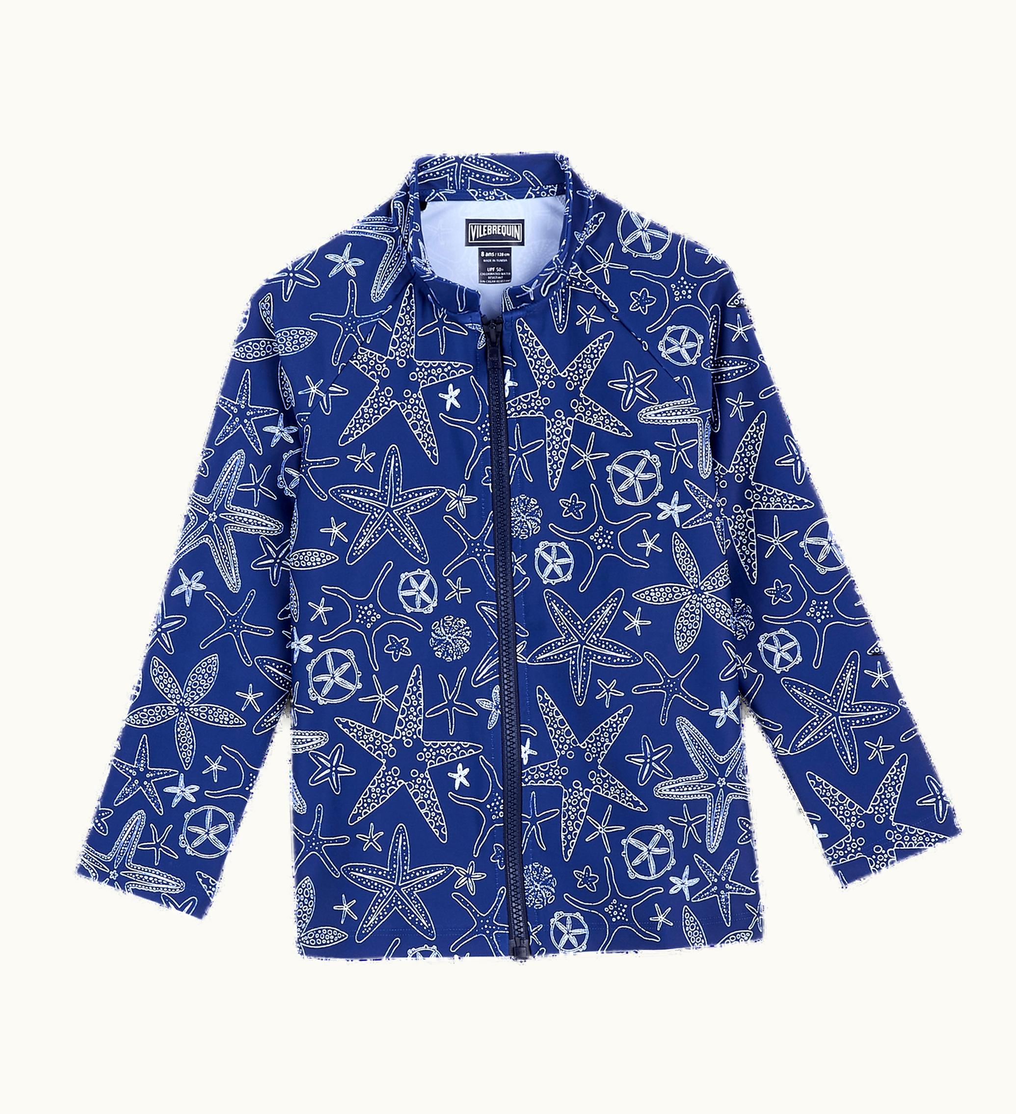 Vilebrequin Vilebrequin Kids Zipper Long Sleeves Rashguard Starlettes Bicolores