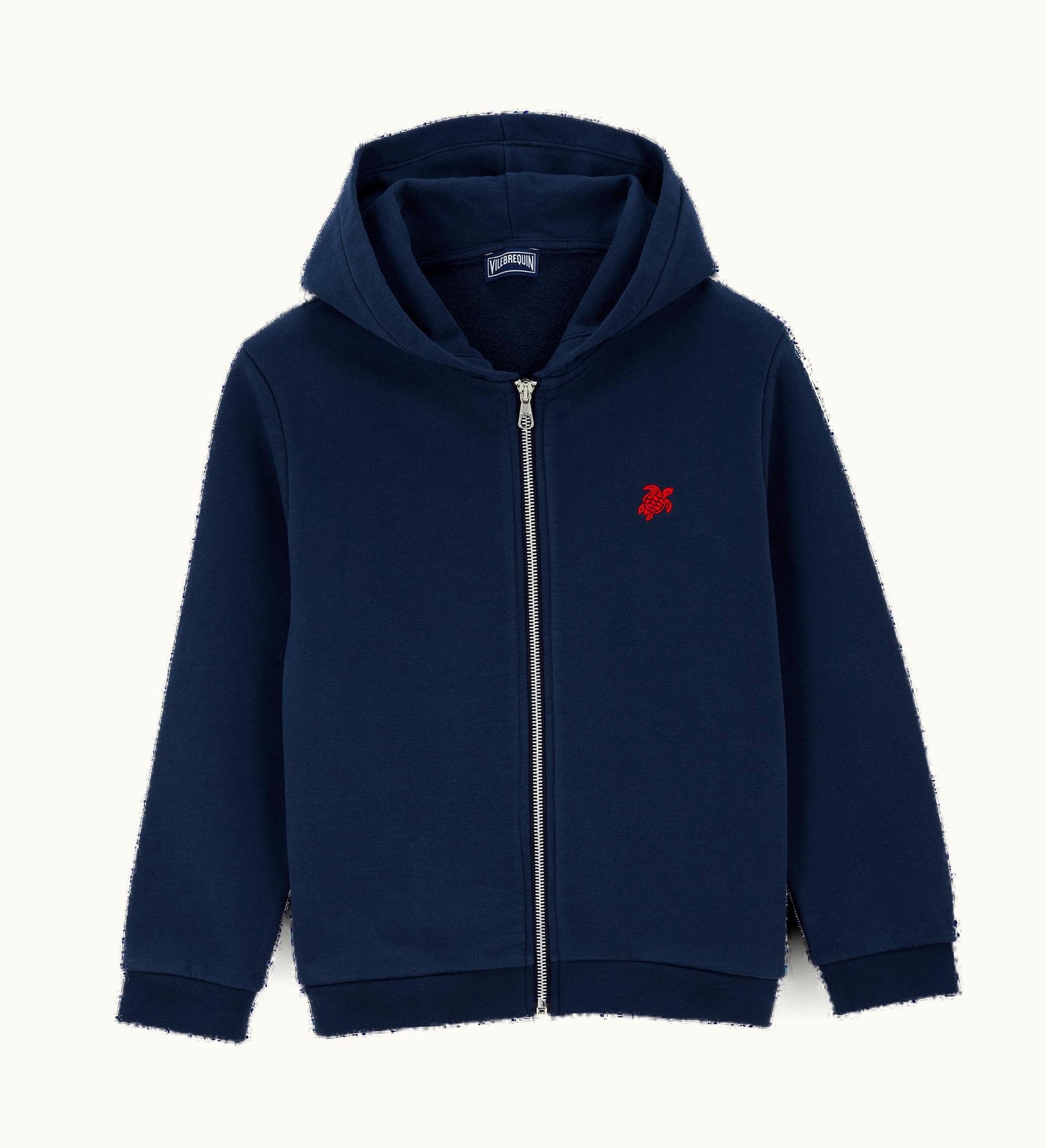 Vilebrequin Vilebrequin Boys Hooded Front Zip Sweatshirt Placed Back Gomy Navy / Blue