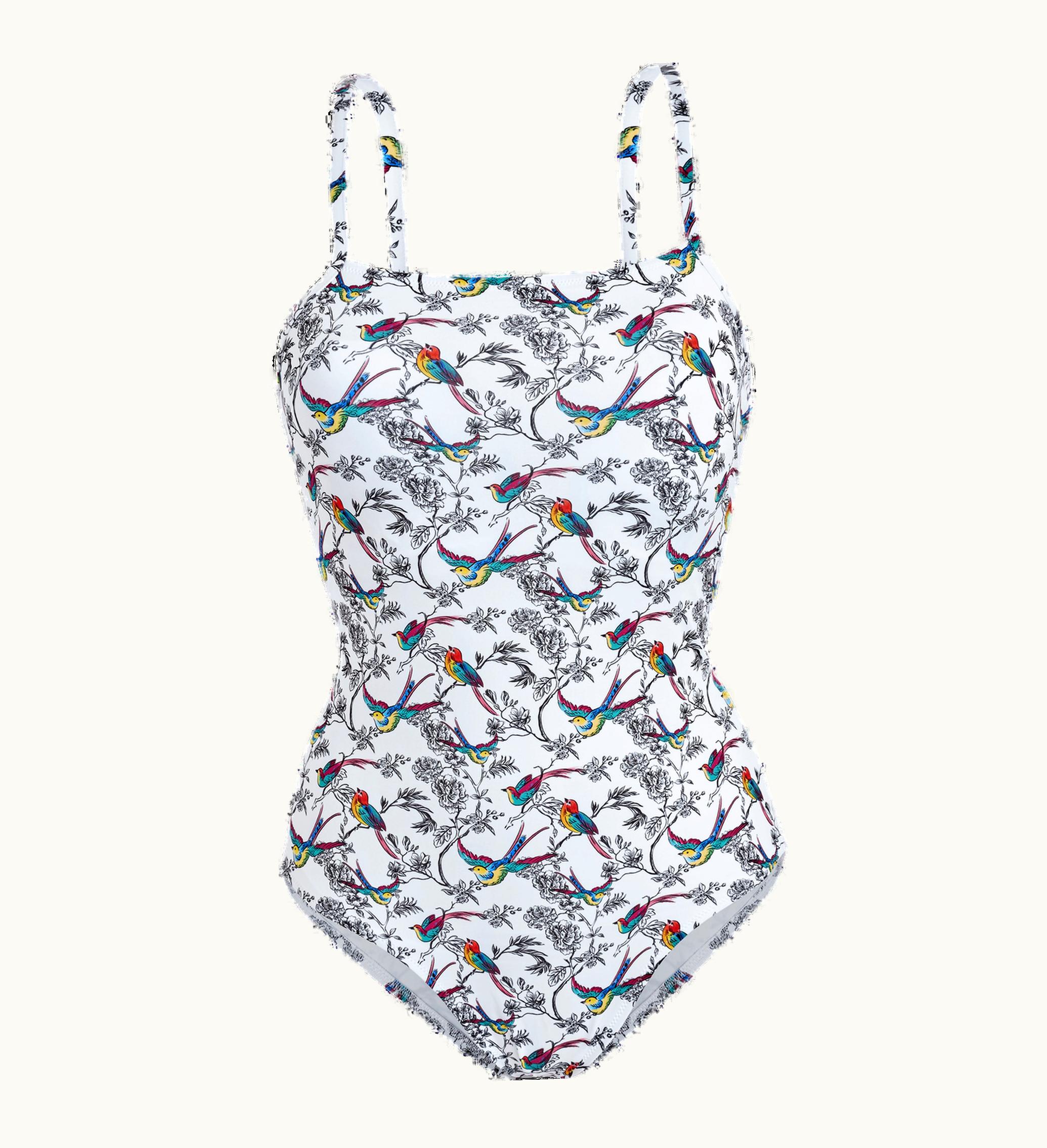 Vilebrequin Vilebrequin Women Crossed Back Straps One-Piece Swimsuit Rainbow Birds