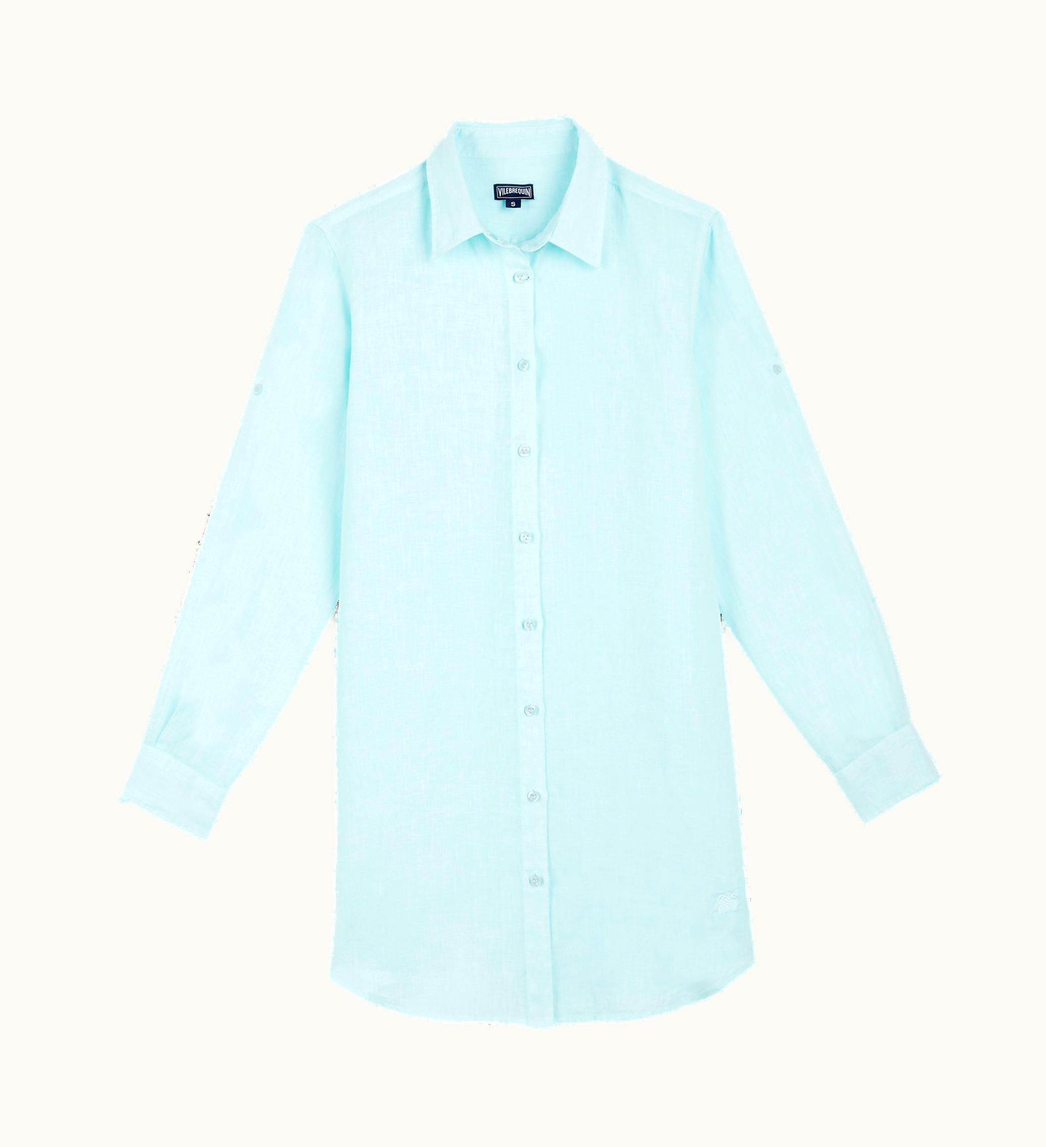 Vilebrequin Vilebrequin Women Linen Shirt Dress Solid Thalassa / Blue