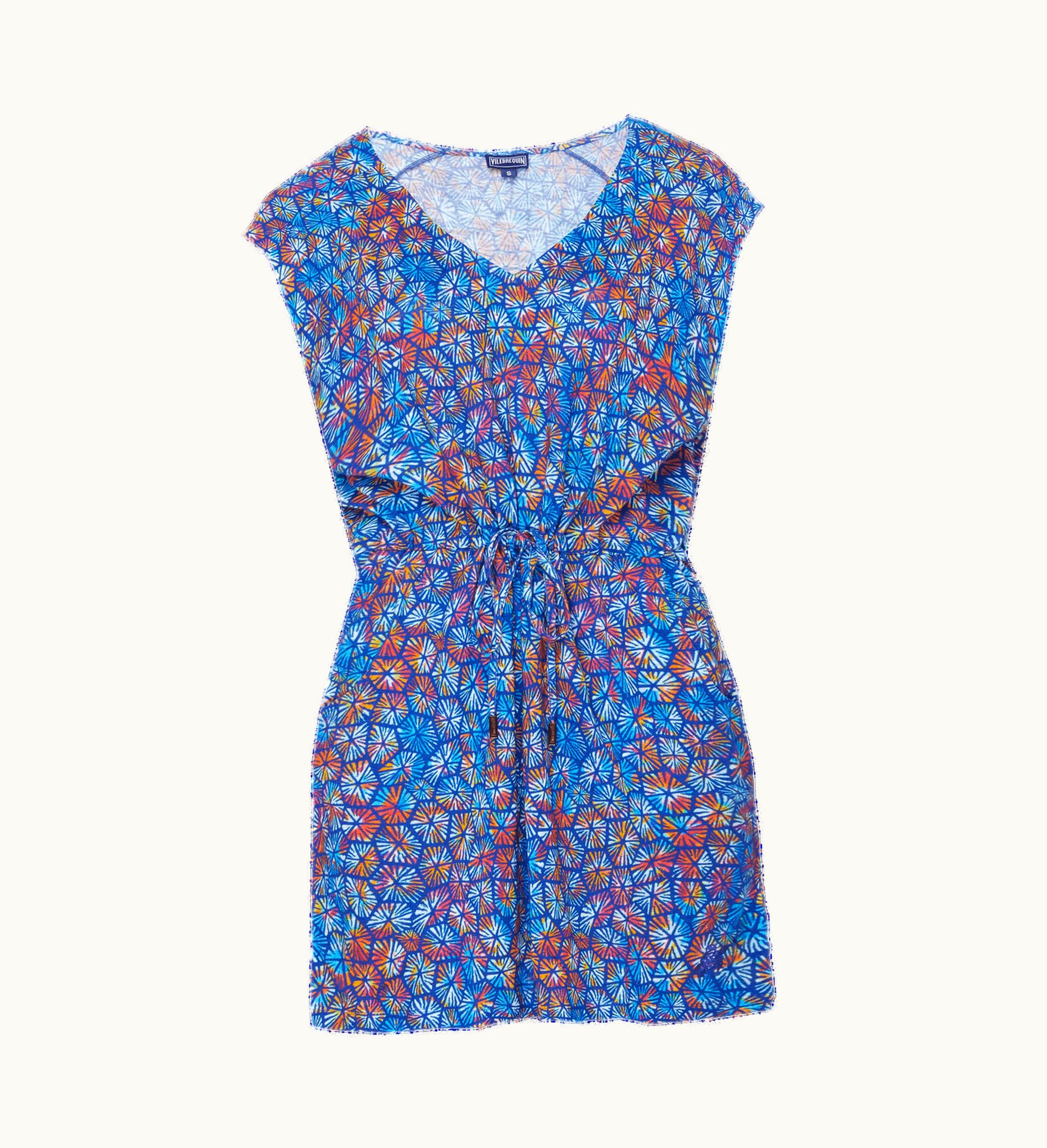 Vilebrequin Vilebrequin Women V Neckline Linen Dress Carapaces Multicolores