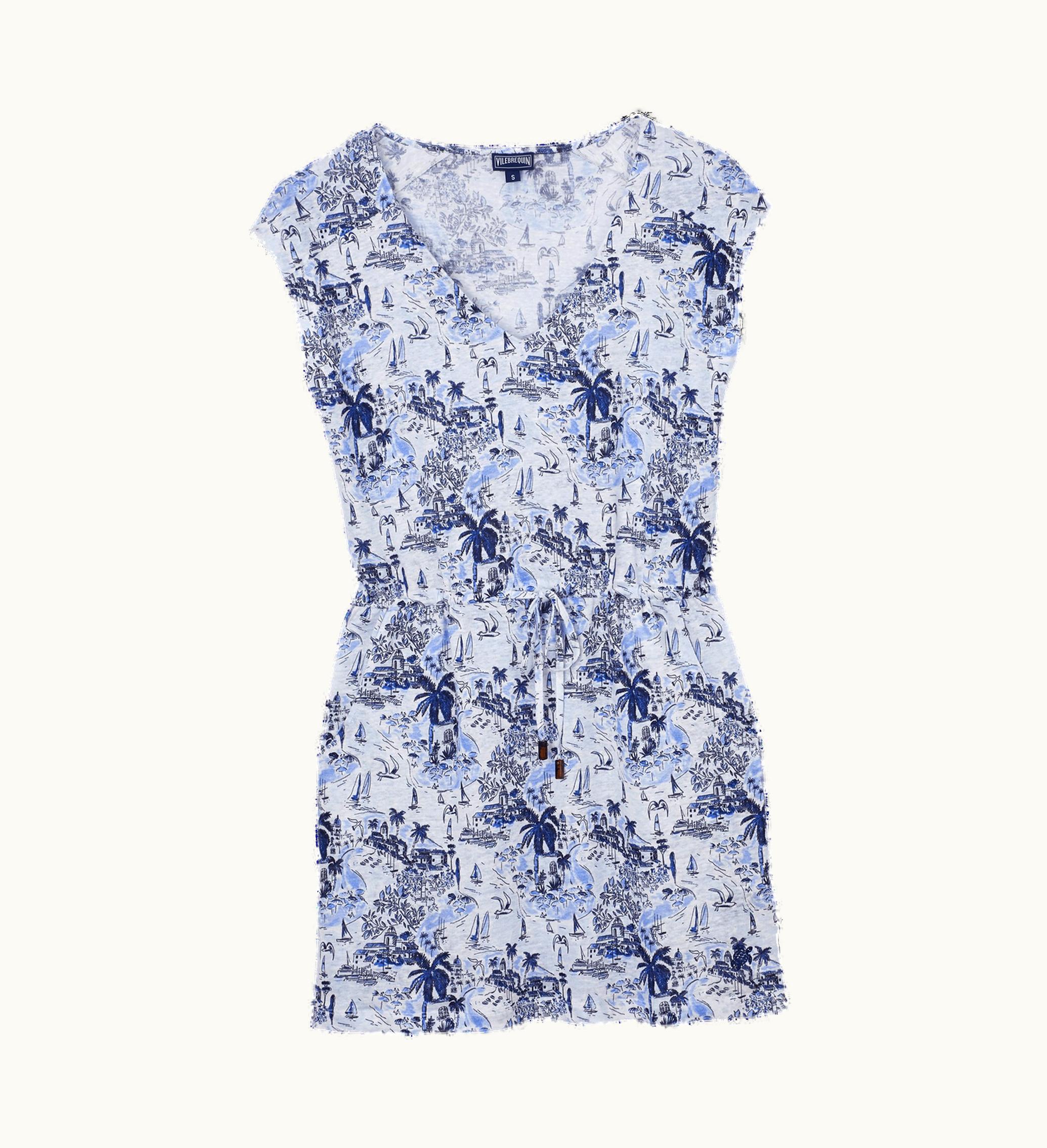 Vilebrequin Vilebrequin Women V Neckline Linen Short Dress Riviera