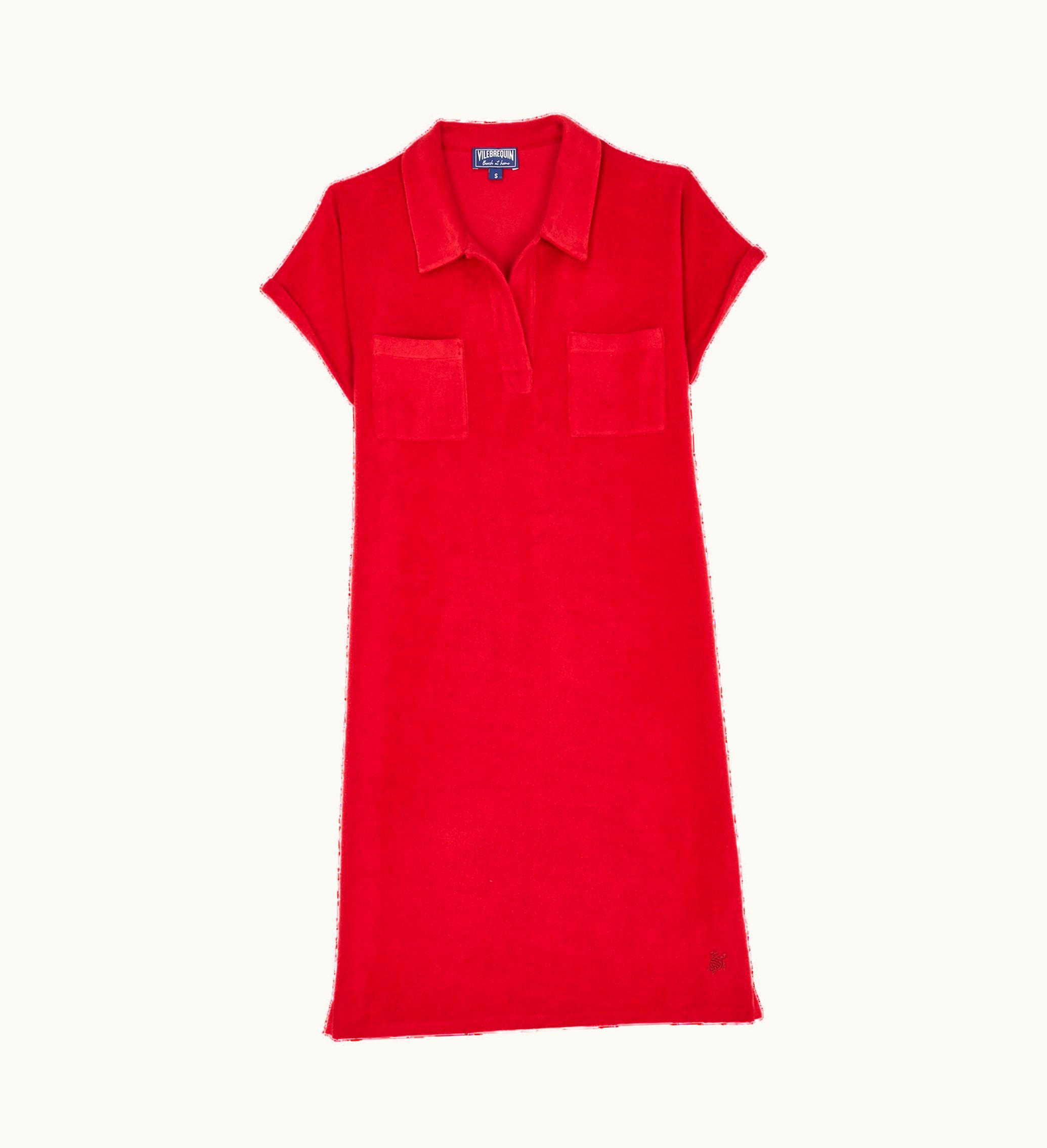 Vilebrequin Vilebrequin Women Terry Polo Dress Solid Moulin Rouge / Red