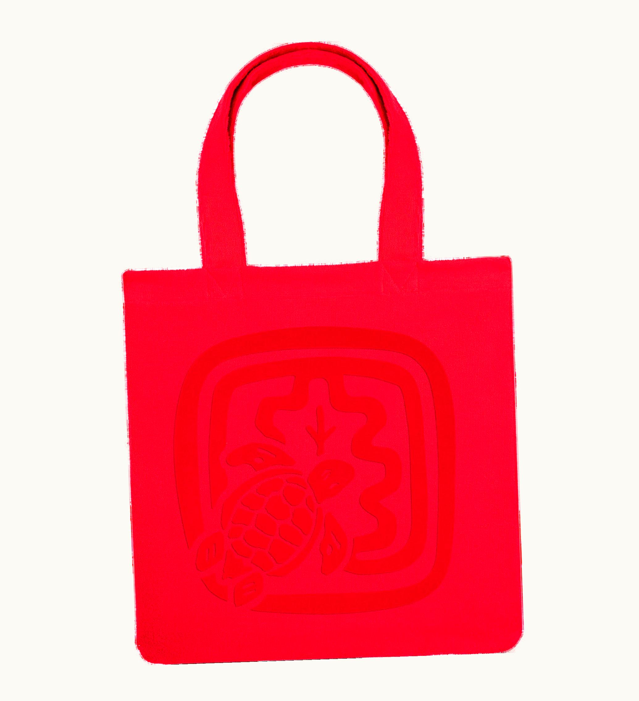 Vilebrequin Women Organic Cotton Beach Bag- Vilebrequin X Ines De La Fressange Poppy Red / Red