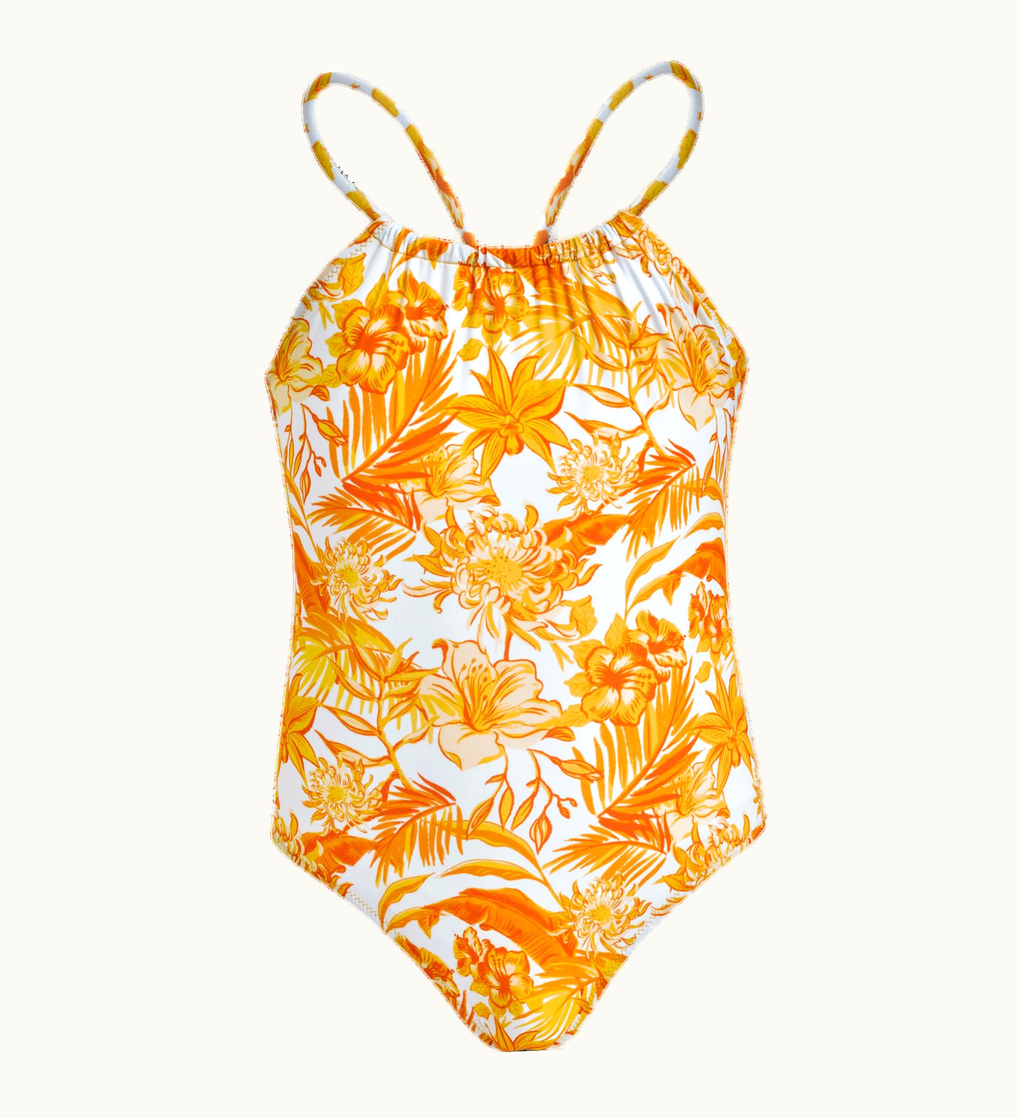 Vilebrequin Vilebrequin Girls One-Piece Swimsuit Tahiti Flowers Corn / Yellow