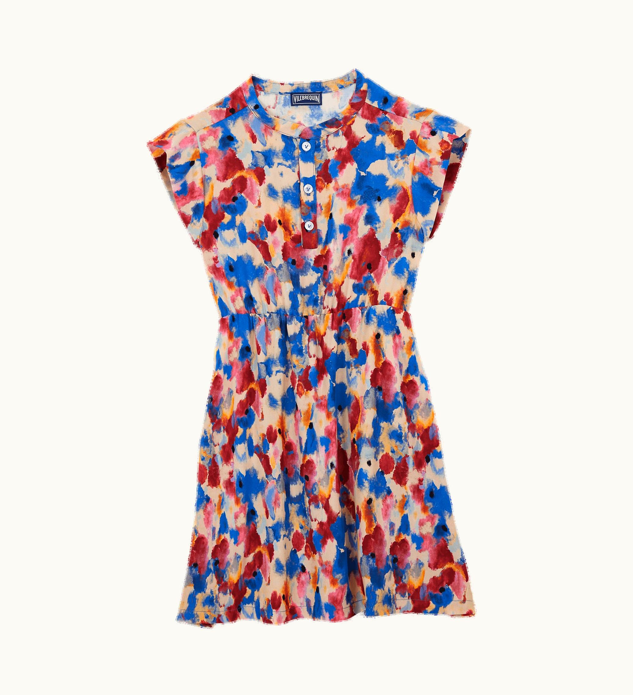 Vilebrequin Vilebrequin Girls Viscose Dress Flowers In The Sky
