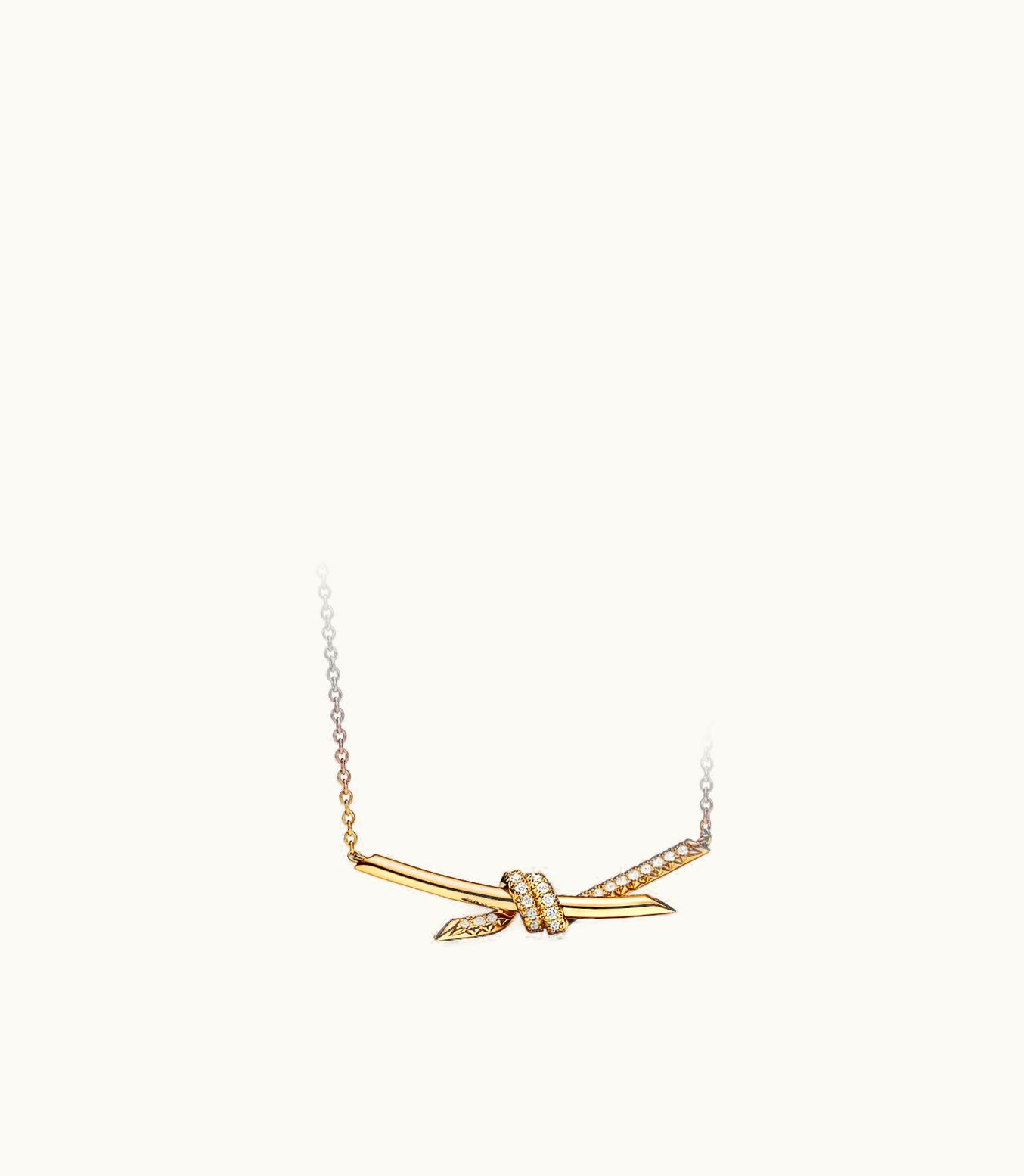 Tiffany & Co Tiffany Knot Pendant In Yellow Gold With Diamonds In Yellow Gold With Diamonds