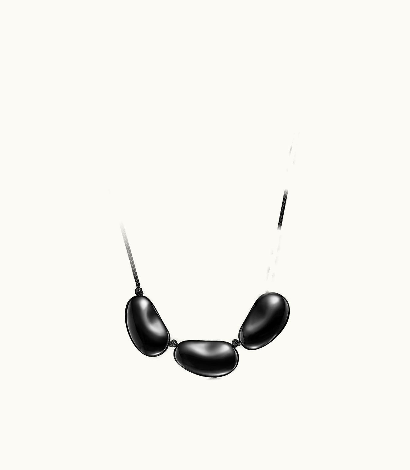 Tiffany & Co Elsa Peretti® Bean Design Necklace In Black Lacquer Over Japanese Hardwood