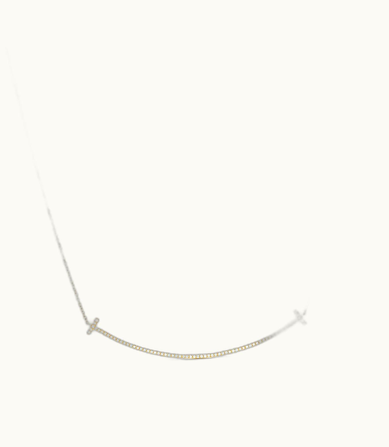 Tiffany & Co Tiffany T Smile Pendant In Yellow Gold With Diamonds, Large