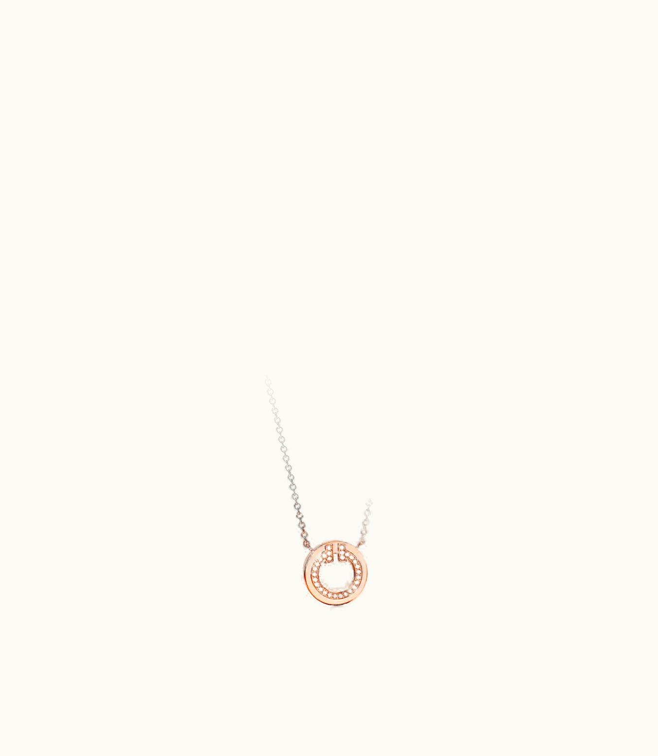 Tiffany & Co Tiffany T Diamond And Mother-Of-Pearl Circle Pendant In 18K Rose Gold