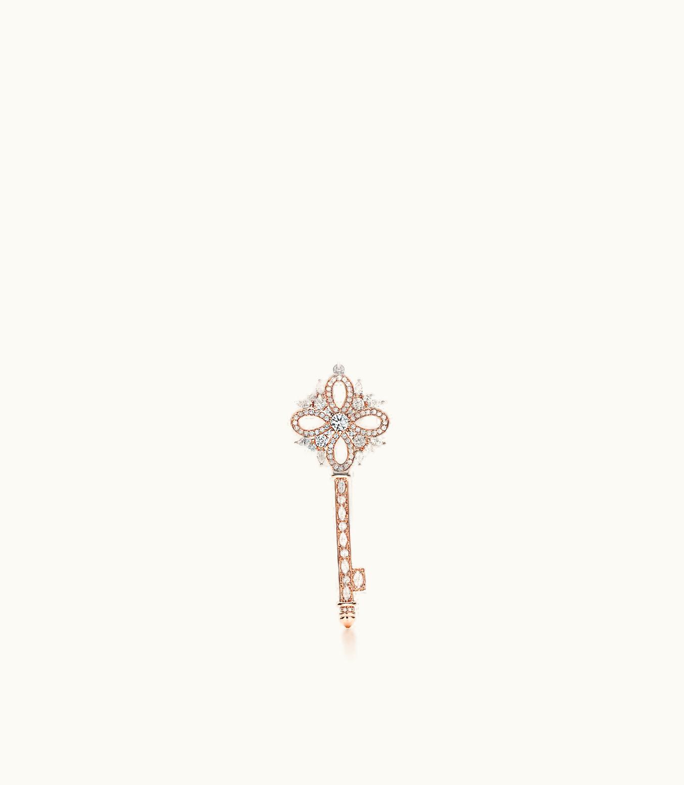 Tiffany & Co Tiffany Keys Tiffany Victoria® Key Pendant In Rose Gold With Diamonds, Medium