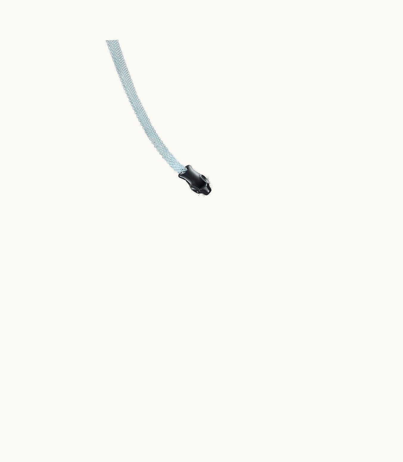 Tiffany & Co Elsa Peretti® Snake Necklace In Sterling Silver Mesh With Black Jade