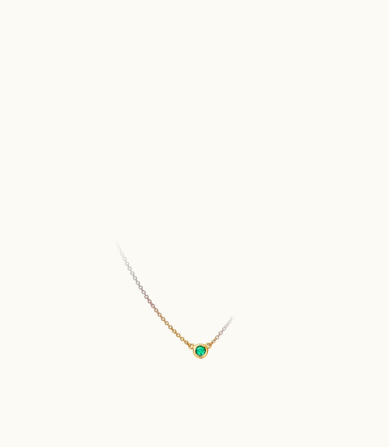 Tiffany & Co Elsa Peretti® Color By The Yard Pendant In Yellow Gold With An Emerald