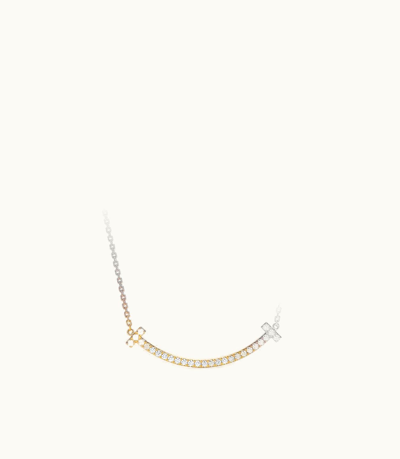 Tiffany & Co Tiffany T Medium Smile Pendant In 18K Gold With Diamonds