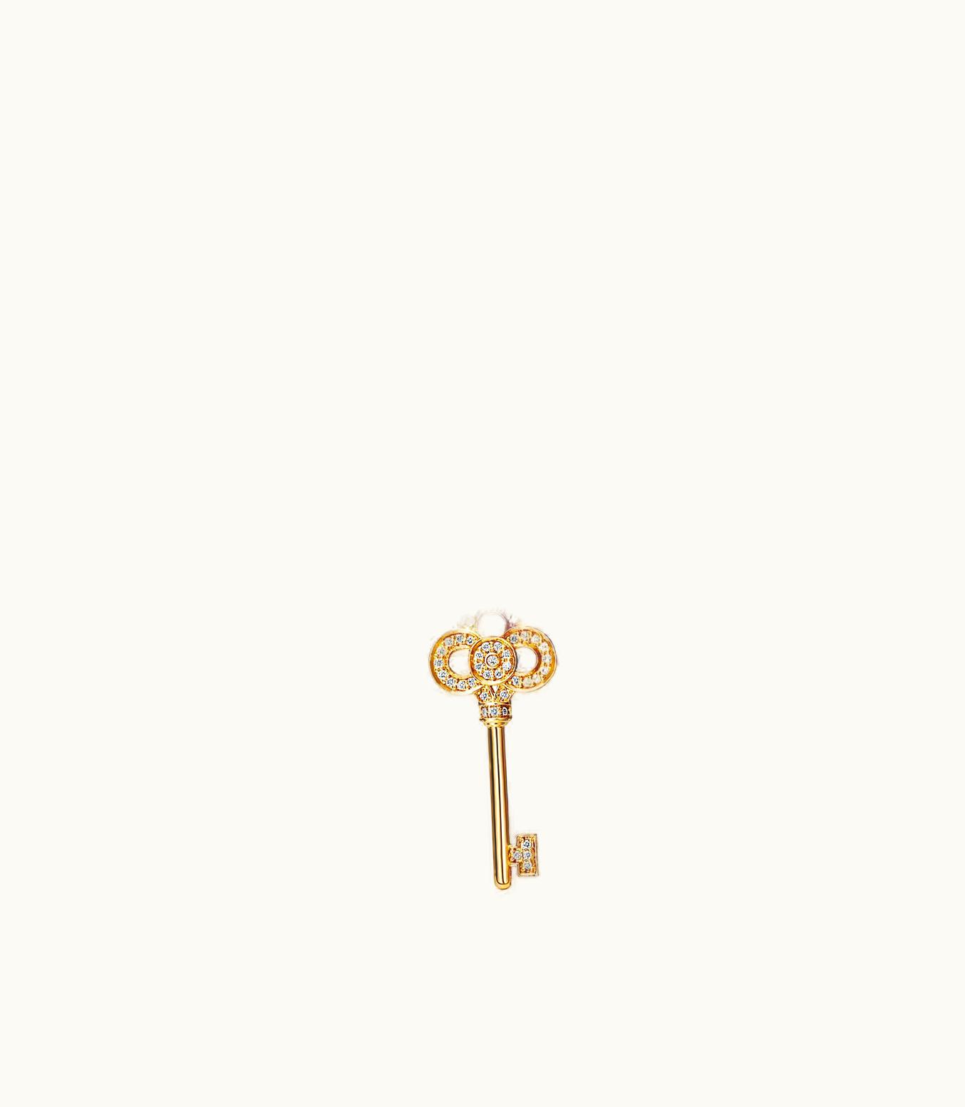 Tiffany & Co Tiffany Keys Mini Crown Key Pendant In 18K Gold With Diamonds