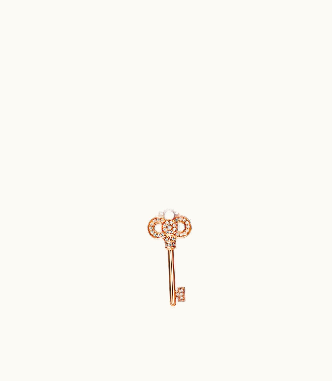 Tiffany & Co Tiffany Keys Mini Crown Key Pendant In 18K Rose Gold With Diamonds