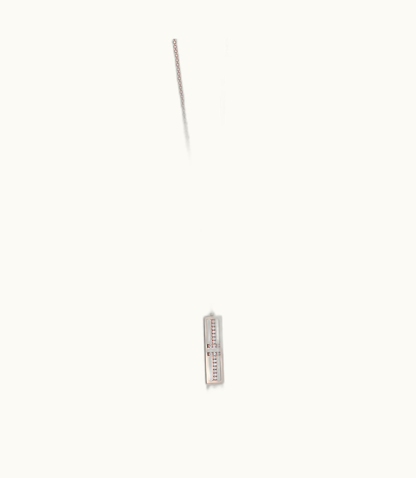 Tiffany & Co Tiffany T Open Vertical Diamond Bar Pendant In 18K Rose Gold