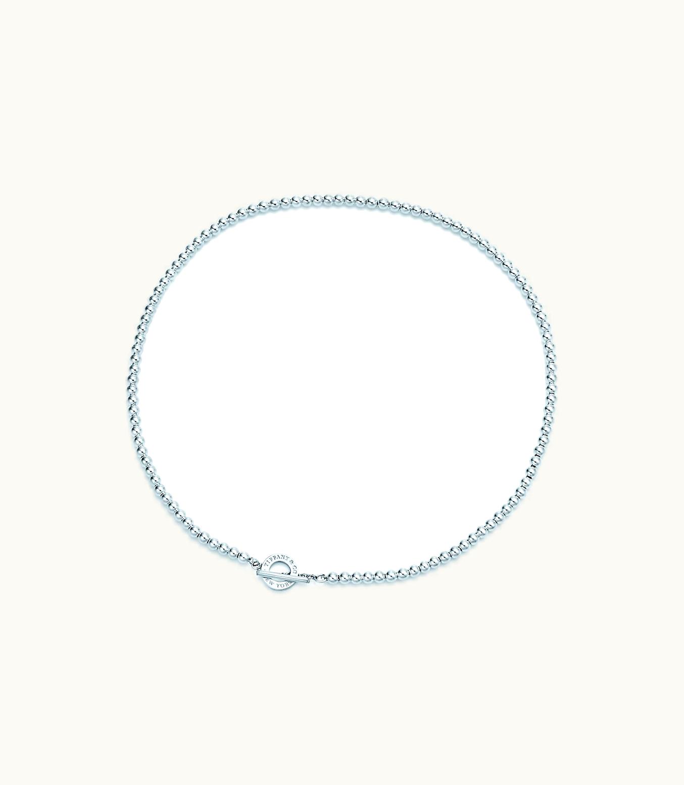 Tiffany & Co Toggle Bead Necklace In Sterling Silver, 4 Mm