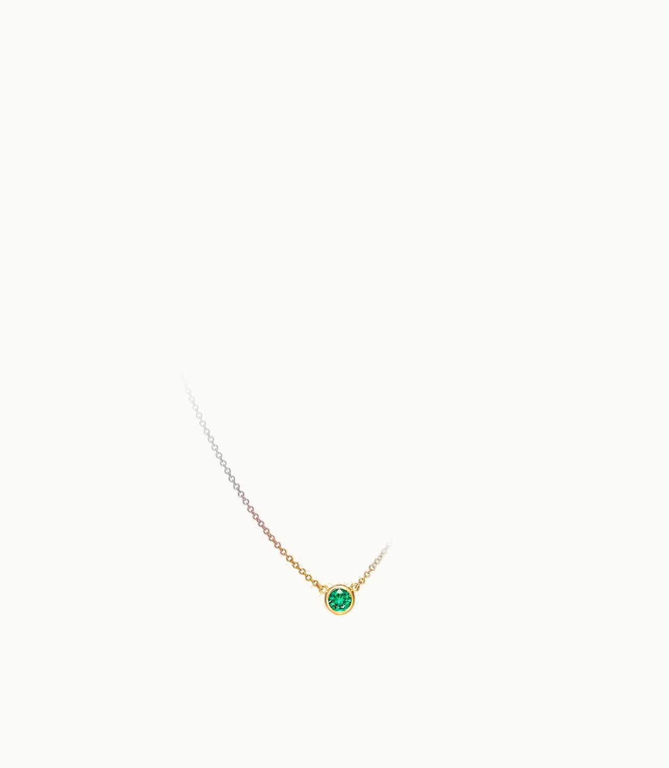 Tiffany & Co Elsa Peretti® Color By The Yard Pendant In Yellow Gold With An Emerald In Yellow Gold With An Emerald