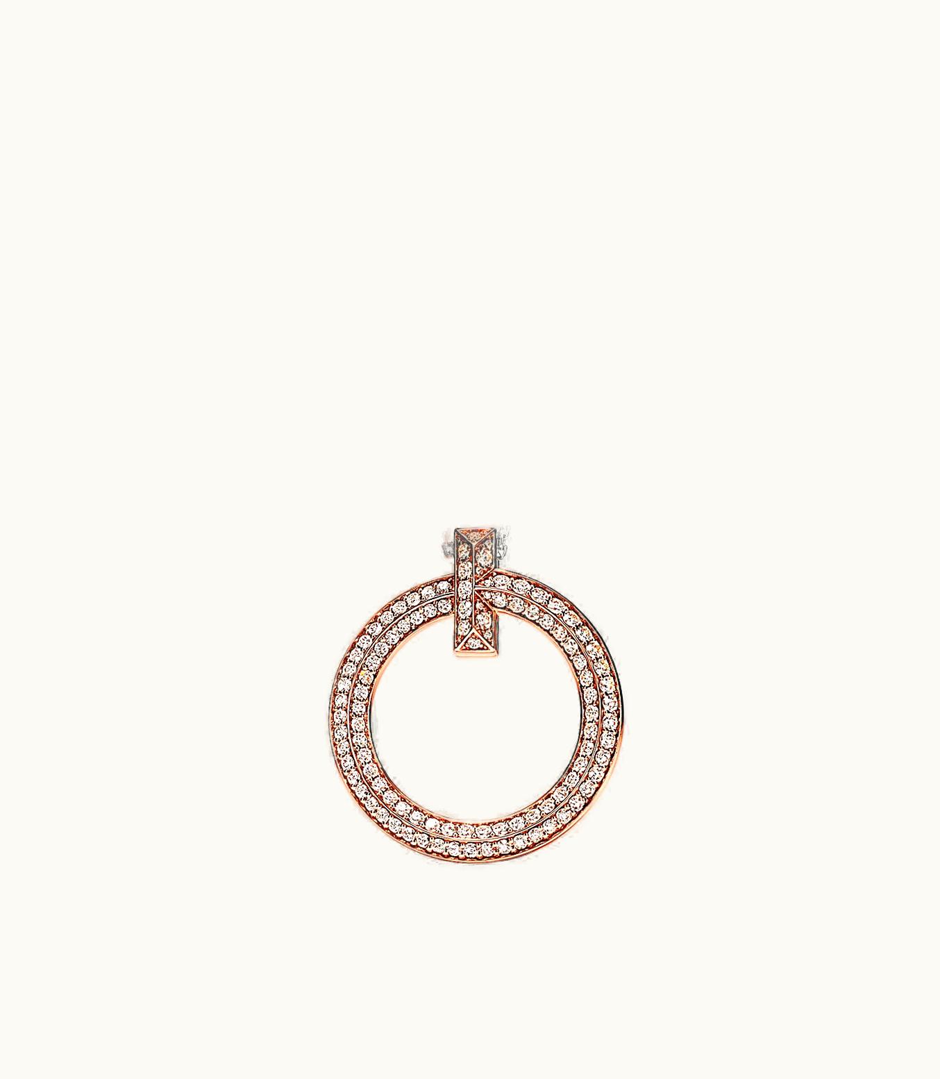 Tiffany & Co Tiffany T T1 Circle Pendant In 18K Rose Gold With Diamonds, Large