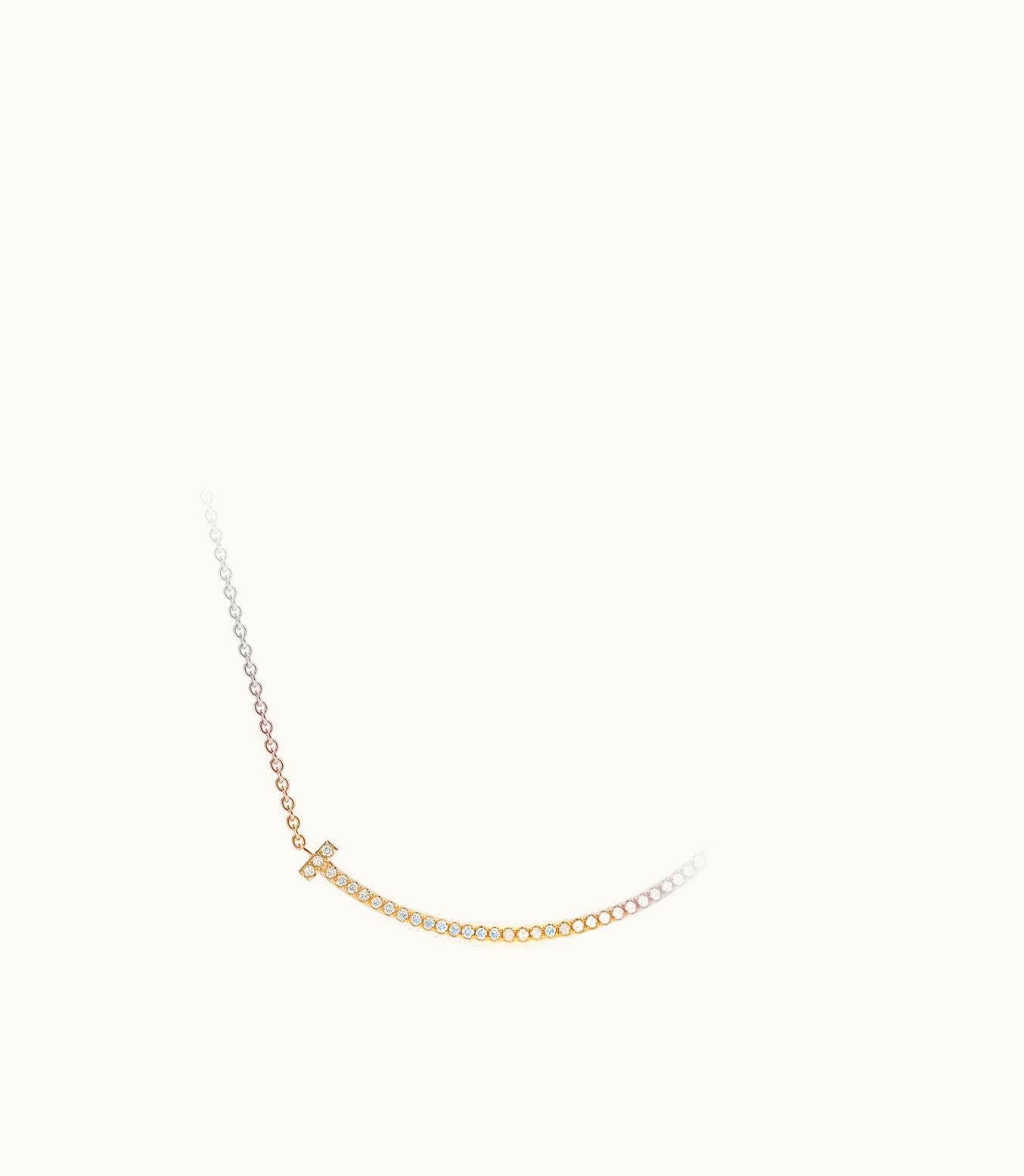 Tiffany & Co Tiffany T Smile Pendant In Yellow Gold With Diamonds, Small