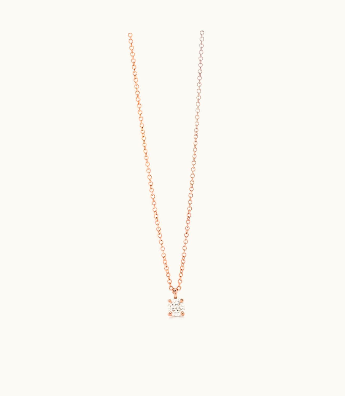 Tiffany & Co Tiffany Solitaire Diamond Pendant In 18K Rose Gold