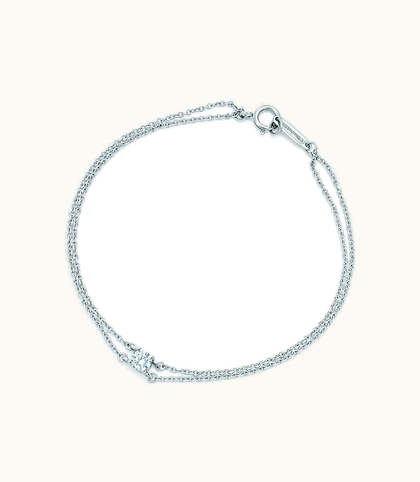 Tiffany & Co Tiffany Solitaire Diamond Bracelet In Platinum