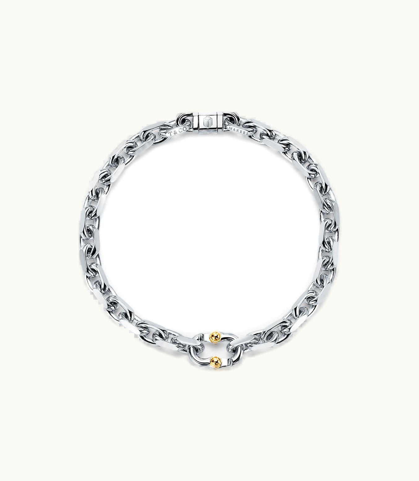 Tiffany & Co Tiffany 1837™ Makers Narrow Chain Bracelet In Sterling Silver And Gold, Medium