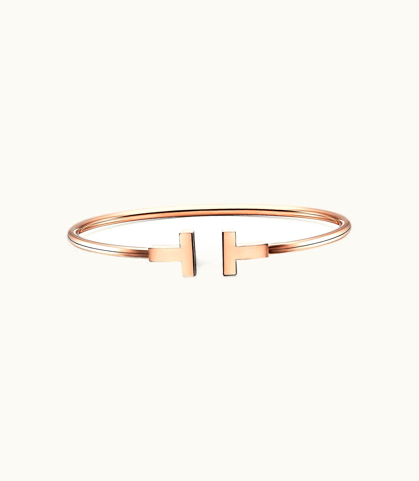 Tiffany & Co Tiffany T Wire Bracelet In 18K Rose Gold, Small