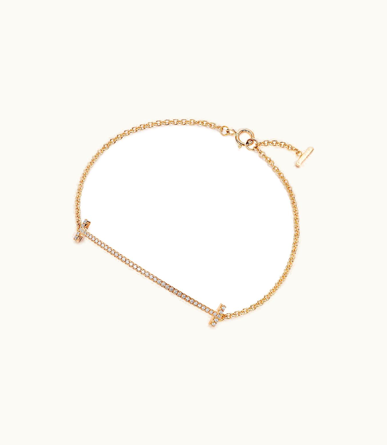 Tiffany & Co Tiffany T Smile Bracelet In Yellow Gold With Diamonds