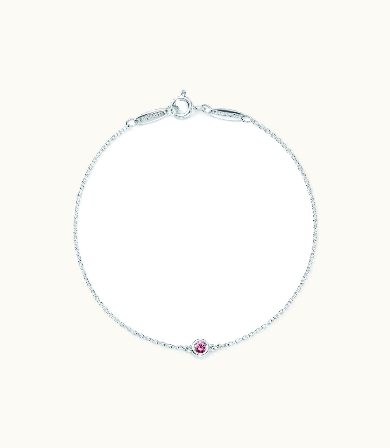 Tiffany & Co Elsa Peretti® Color By The Yard Pink Sapphire Bracelet In Silver